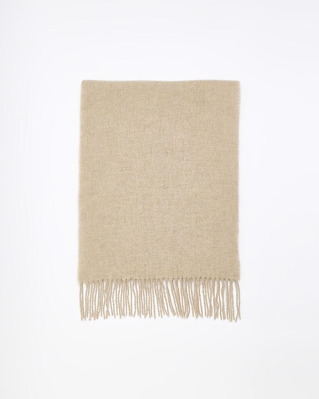 River Island Beige Premium Knitted Scarf in Natural for Men Lyst