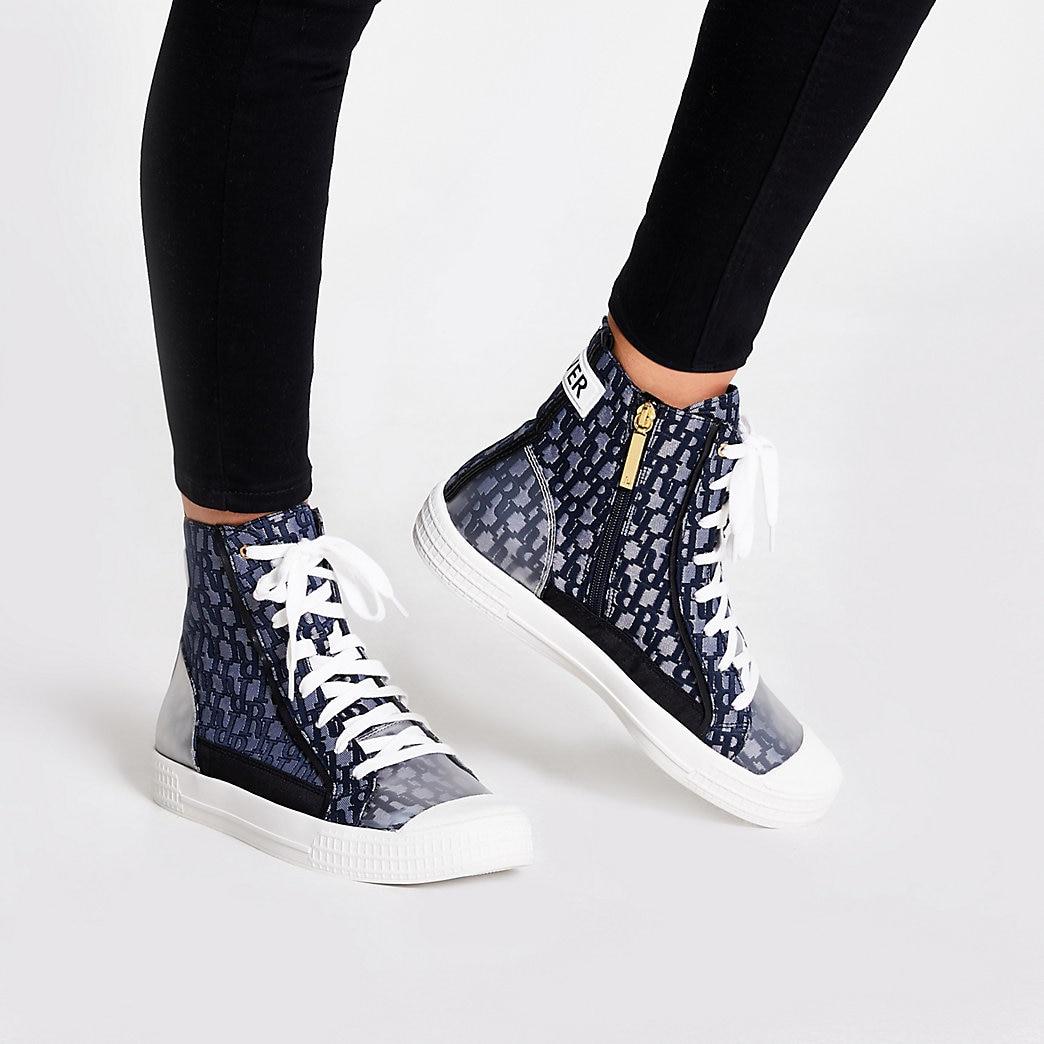 River Island Canvas Blue Ri Monogram 