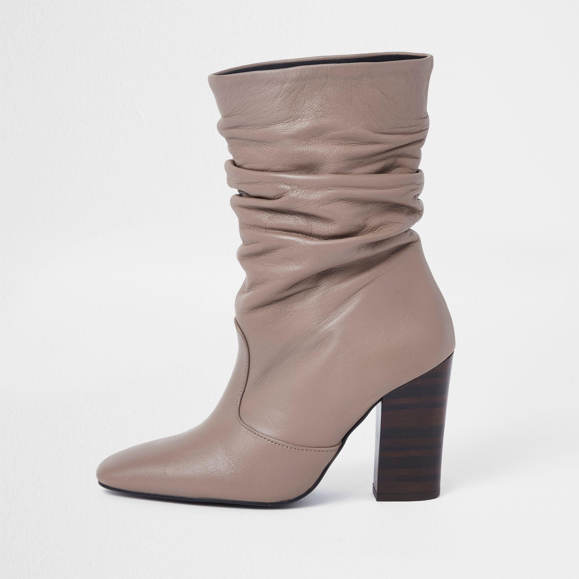light pink leather boots