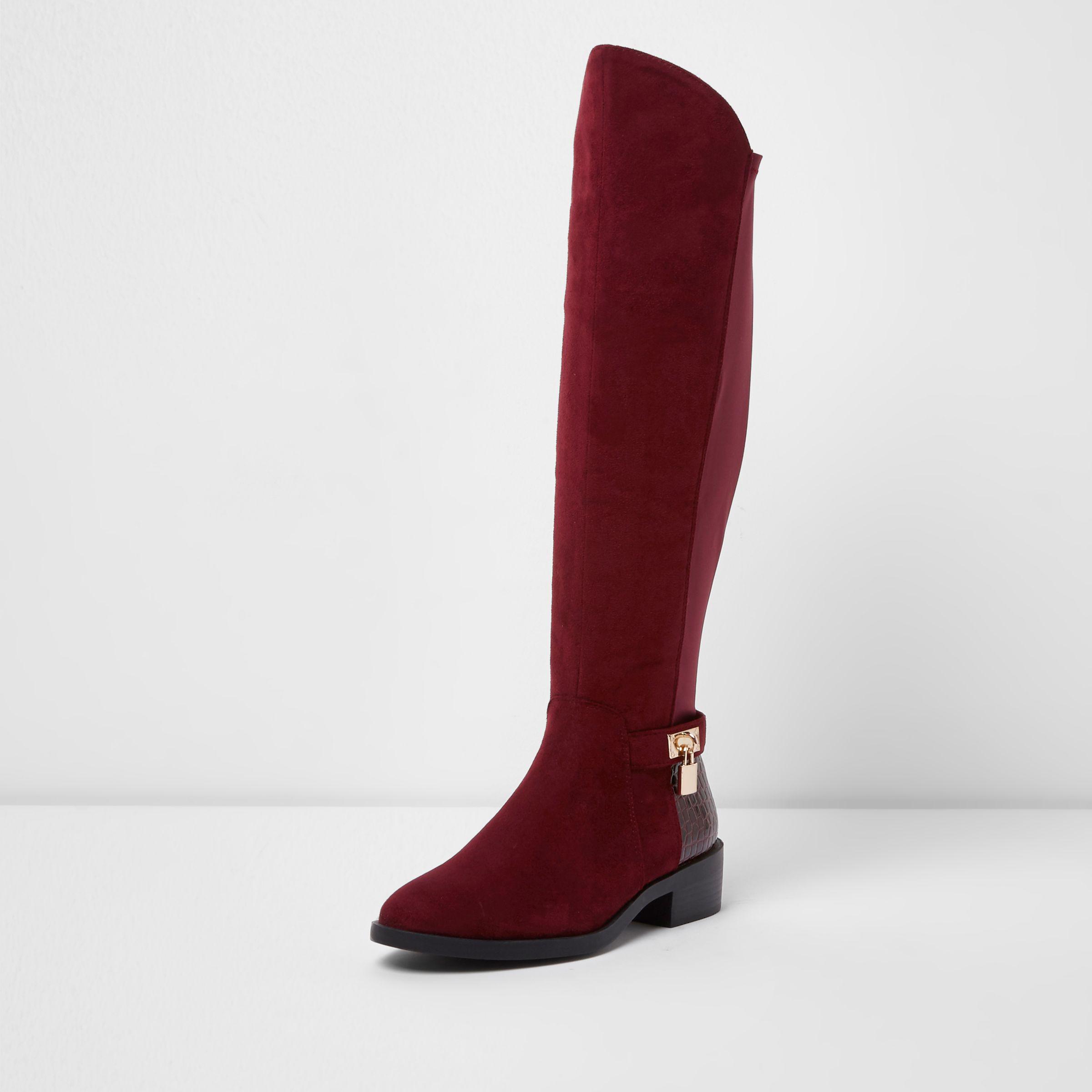 River Island Dark Red Over-the-knee 
