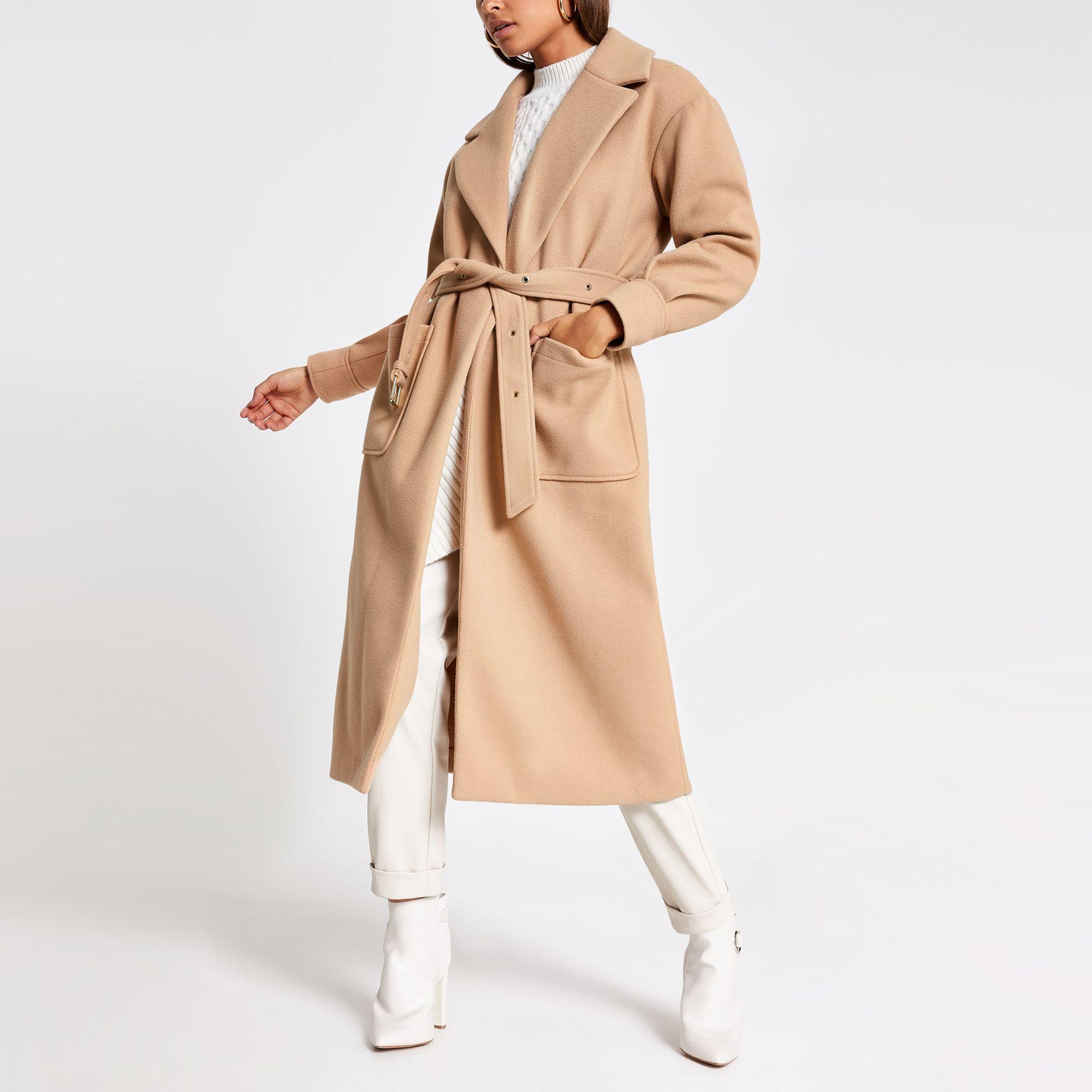 belted beige coat