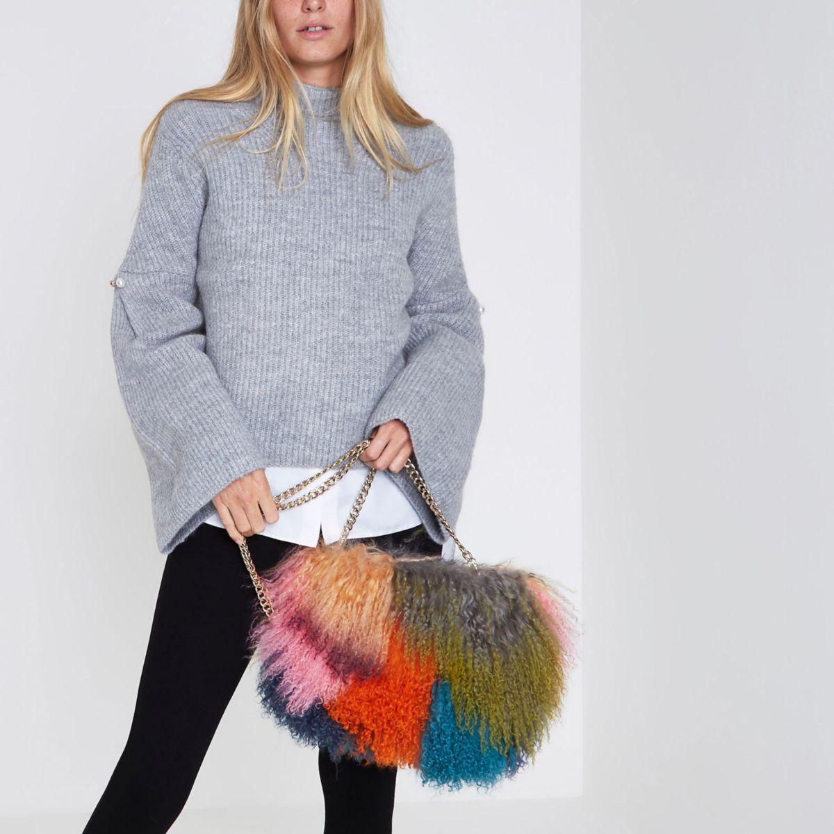 river island mongolian fur bag