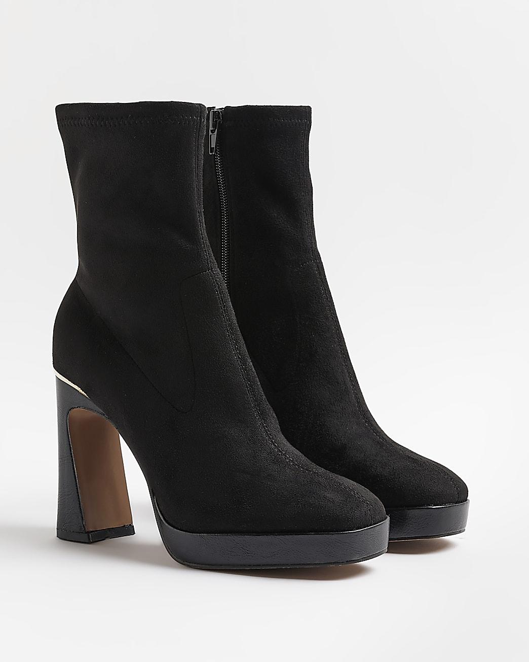 River Island Black Heeled Ankle Sock 