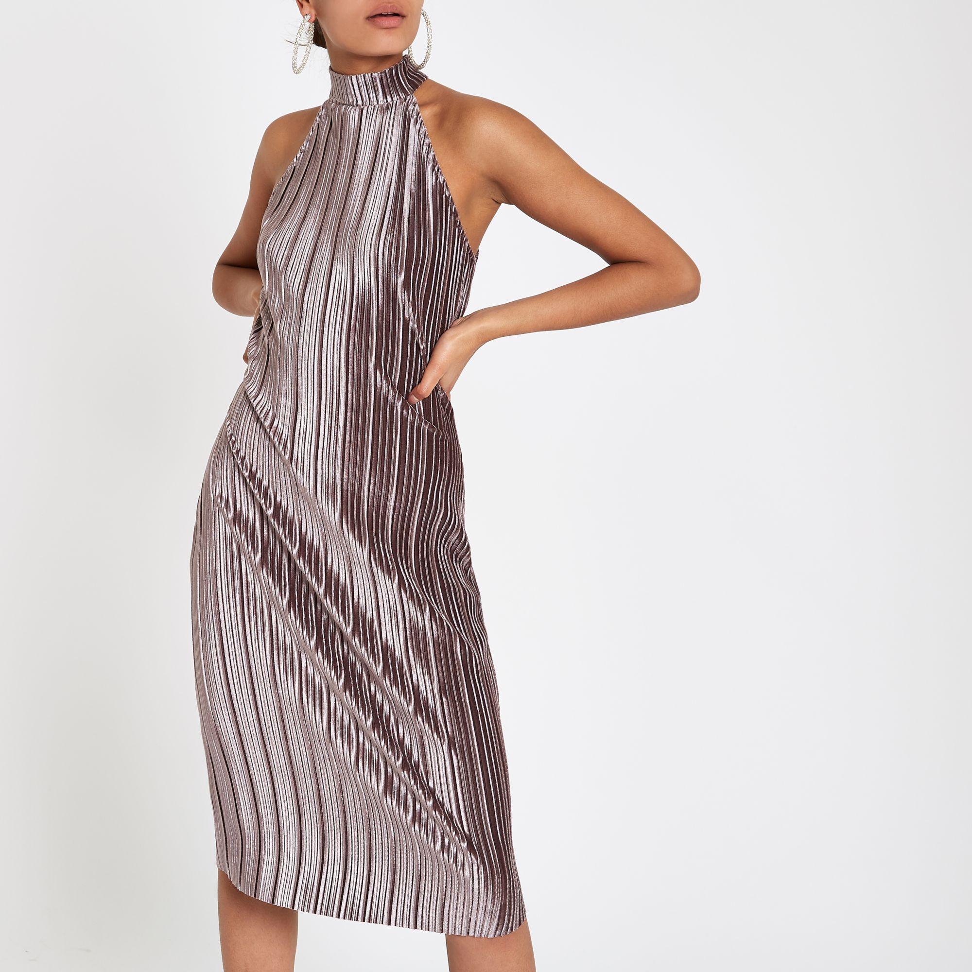 plisse dress river island