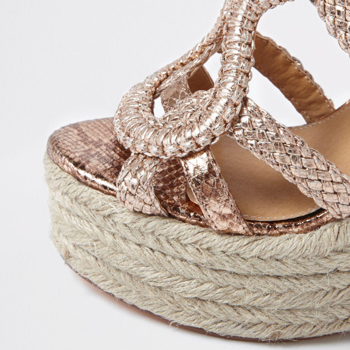River Island Rose Gold Metallic Braided 