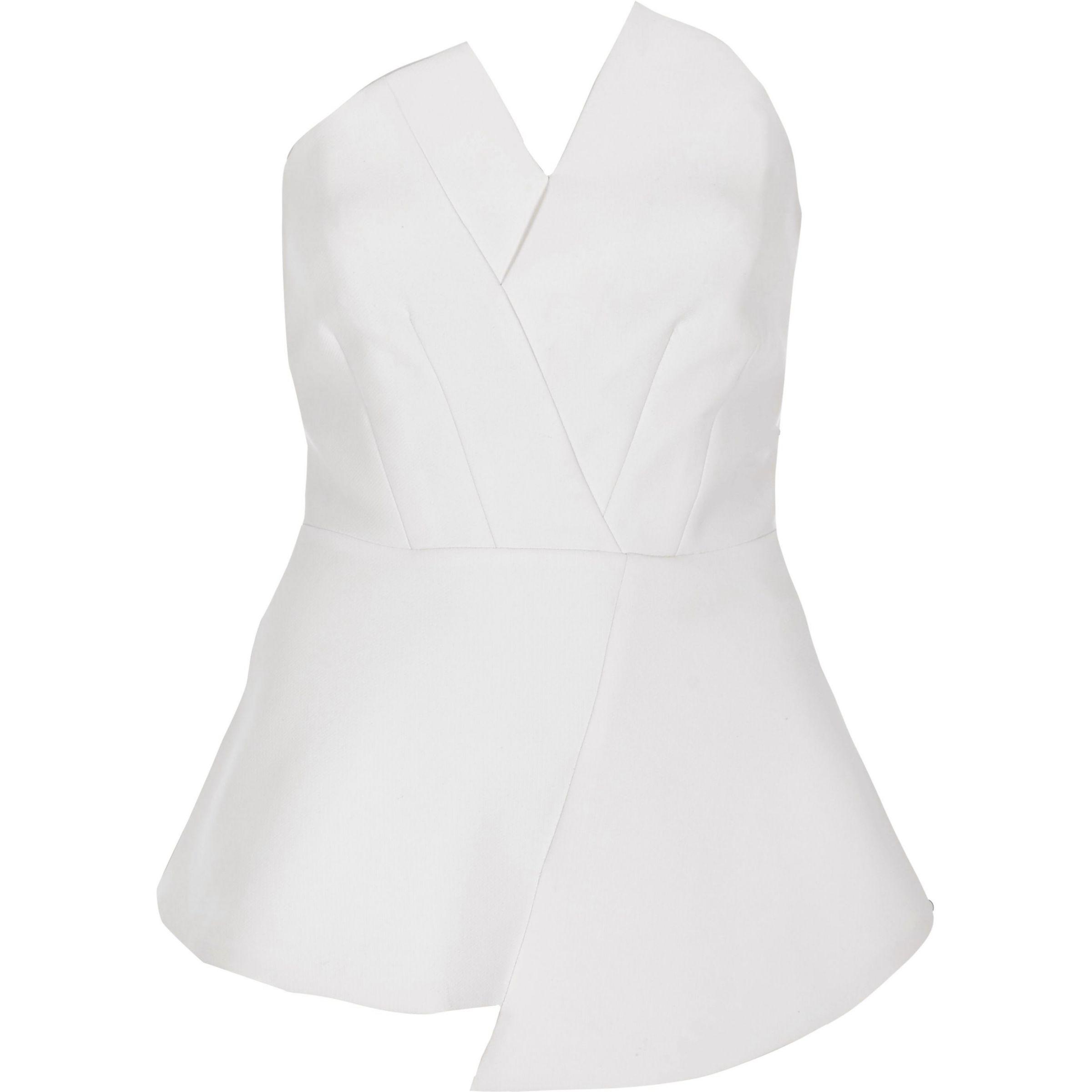 river island white peplum top