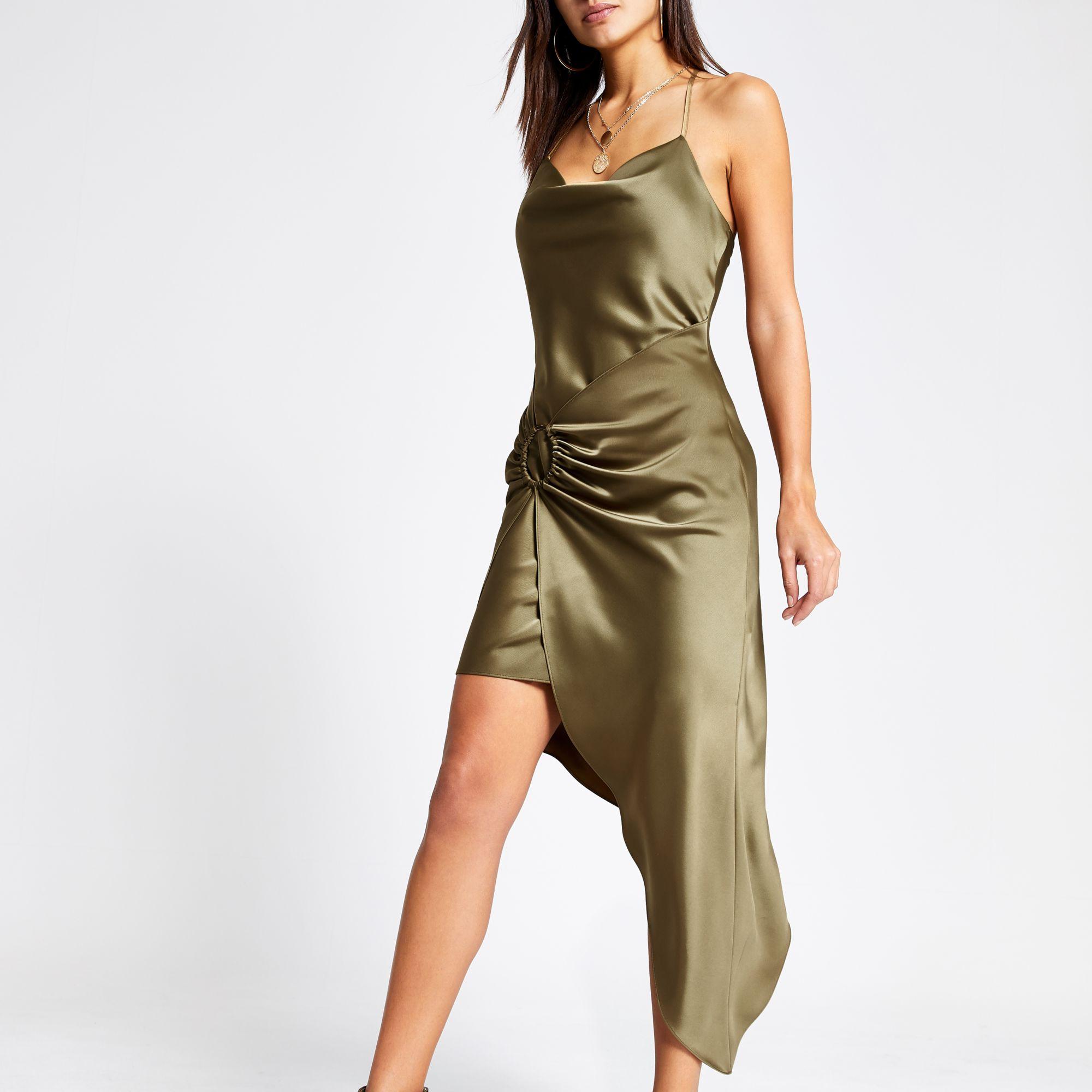 asymmetrical slip dress