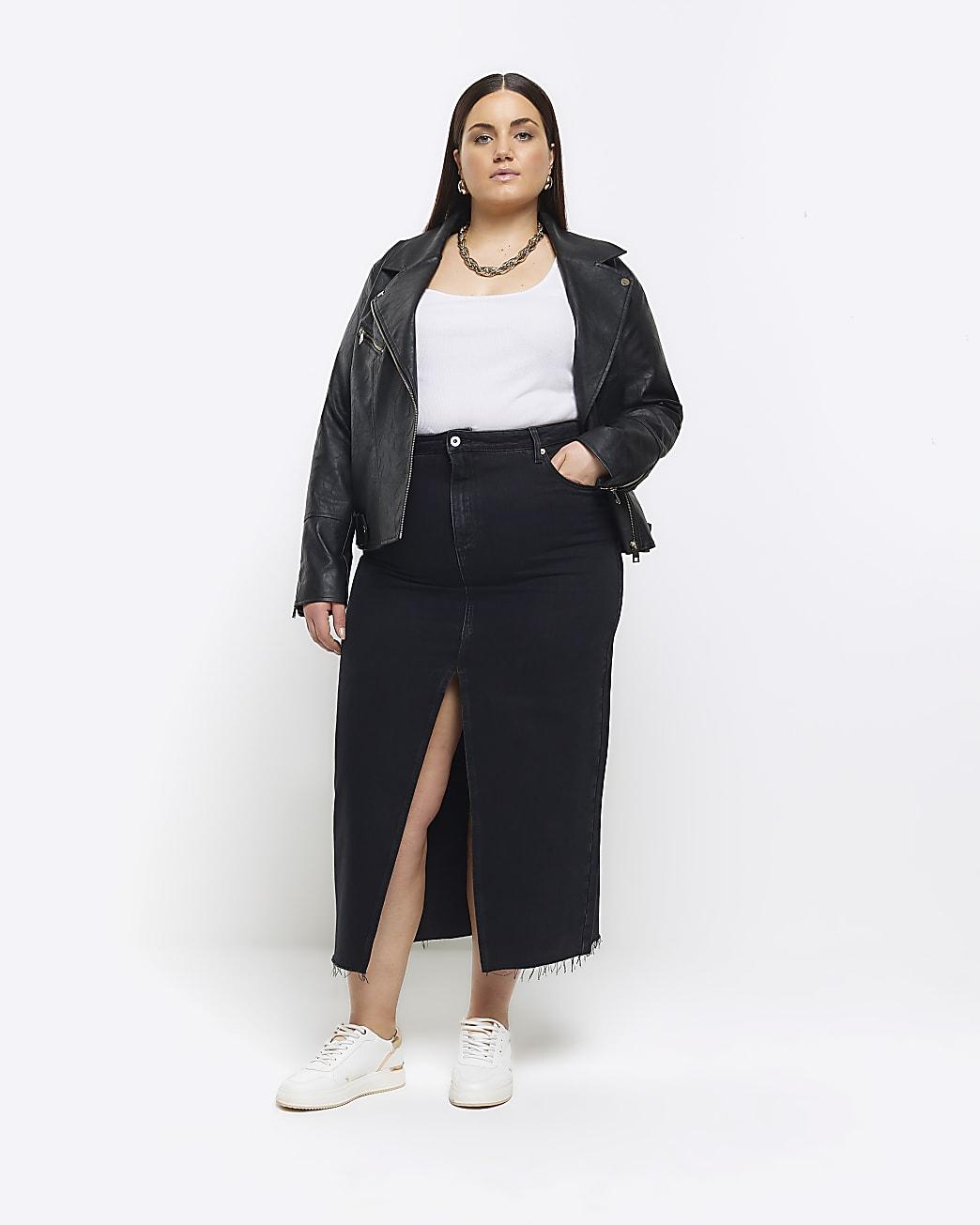 Black denim skirt river best sale island
