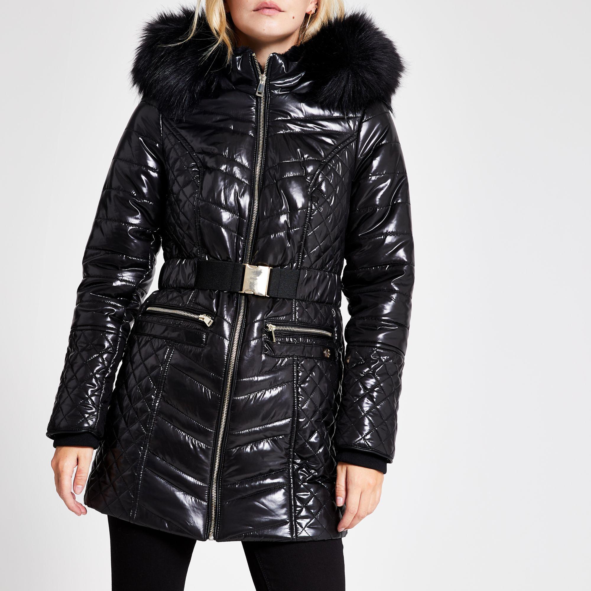 Black Shiny Puffer Jacket River Island Shop, SAVE 38% - eagleflair.com