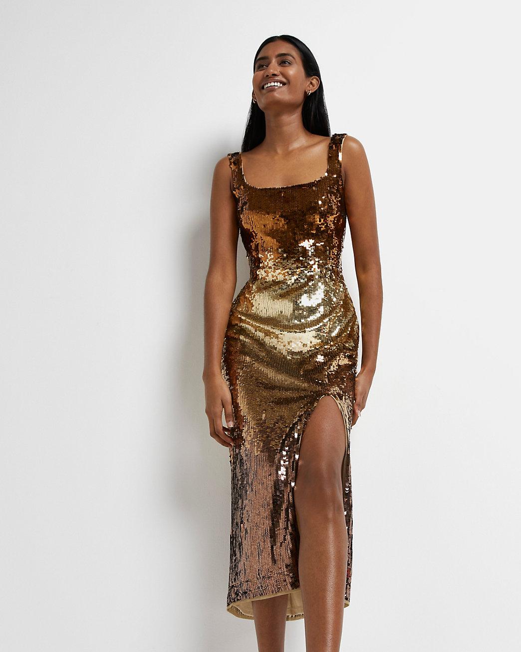 midi sequin bodycon dress
