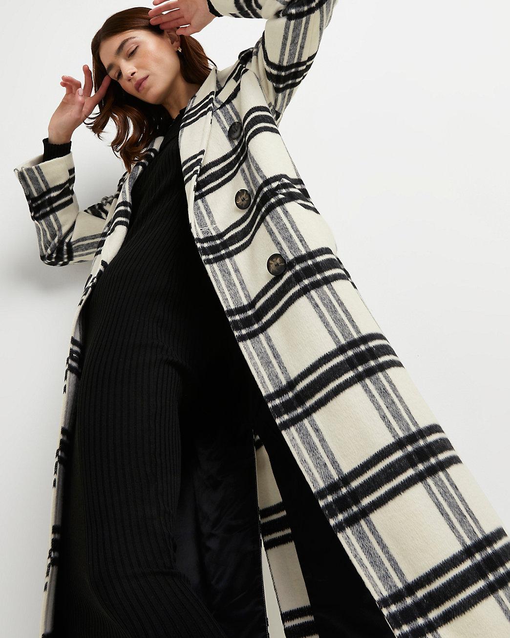 river island checked coat