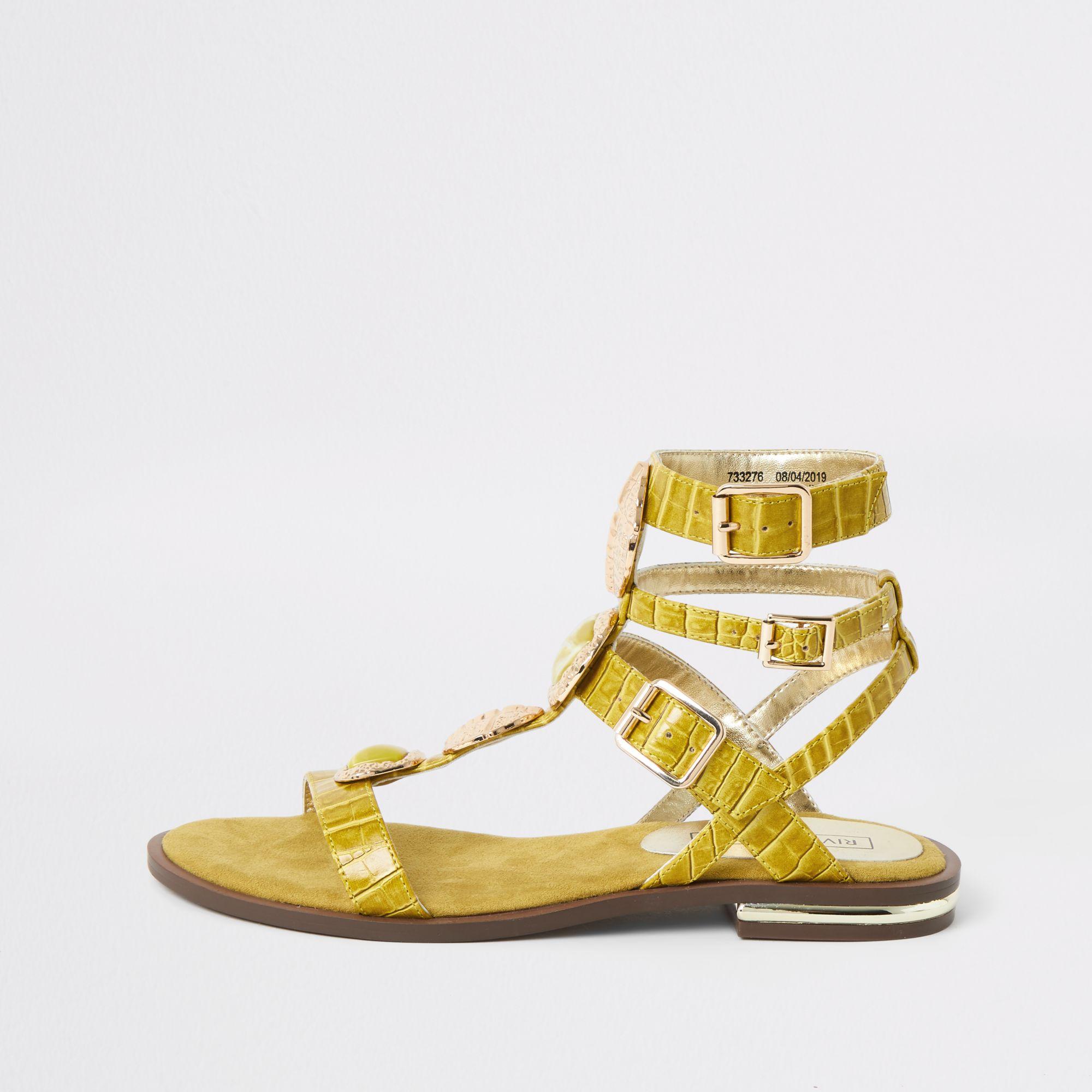 River Island Gem Gladiator  Sandals  in Yellow  Lyst