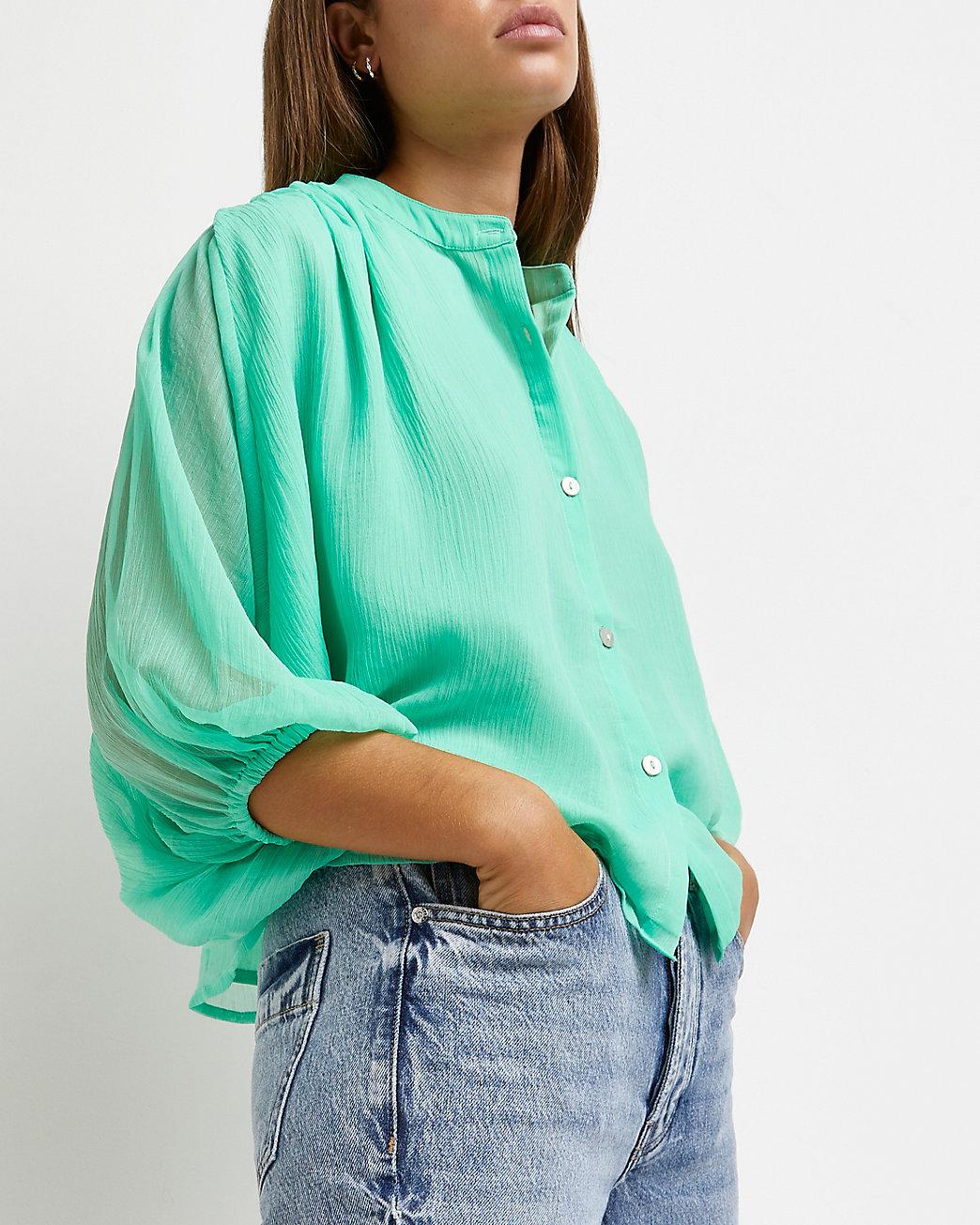 River Island Green Batwing Shirt | Lyst