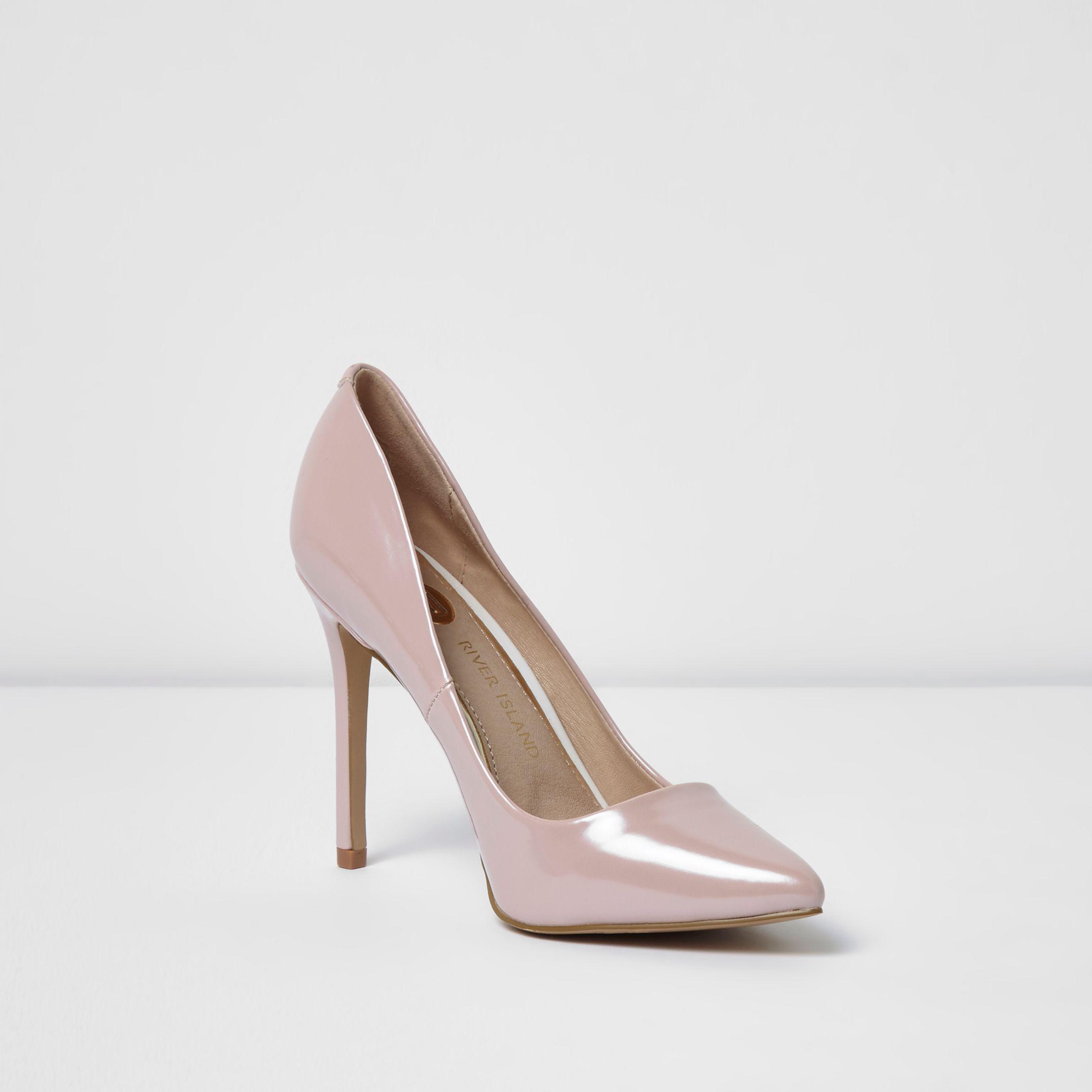 river island pink court shoes