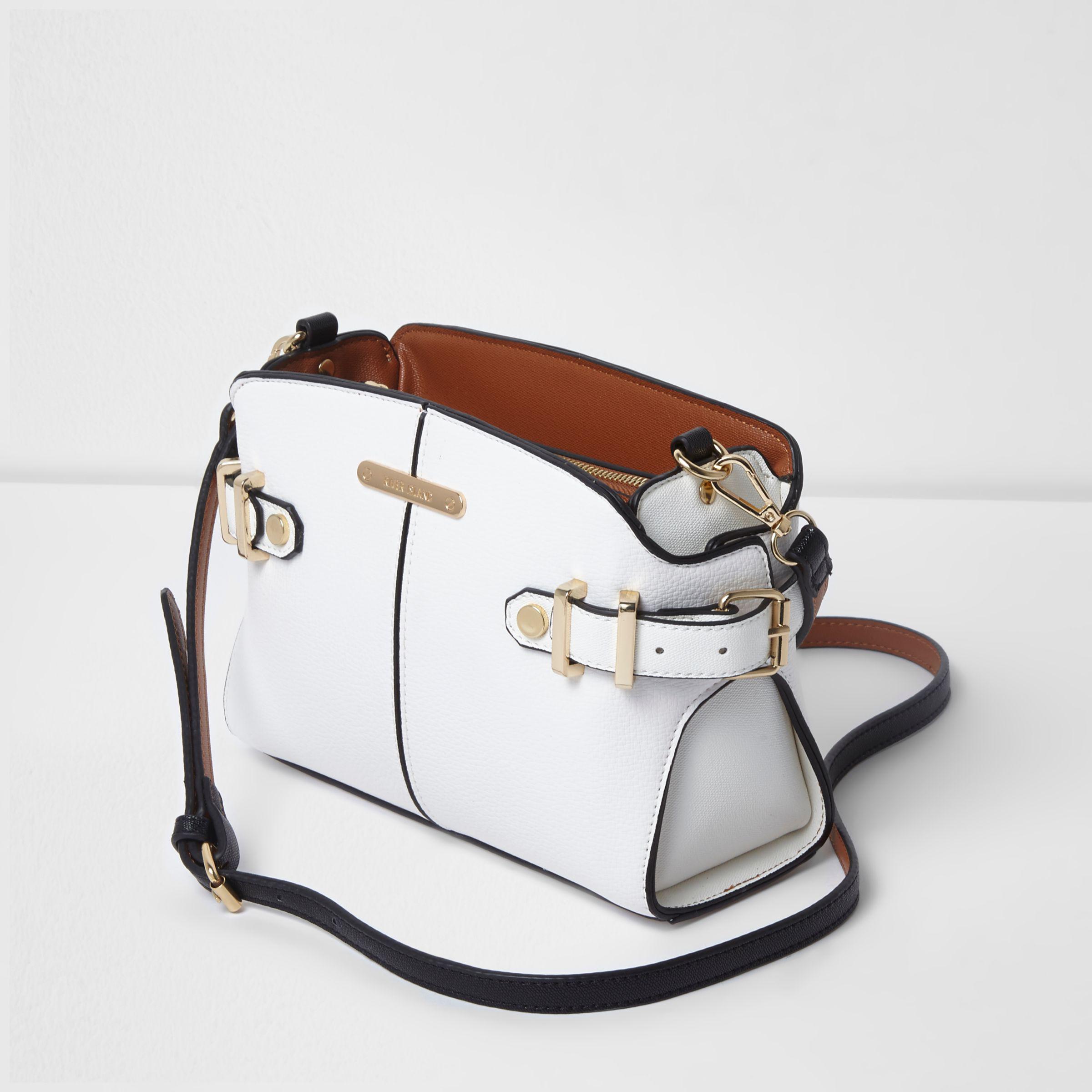 River Island White Tab Side Cross Body Bag