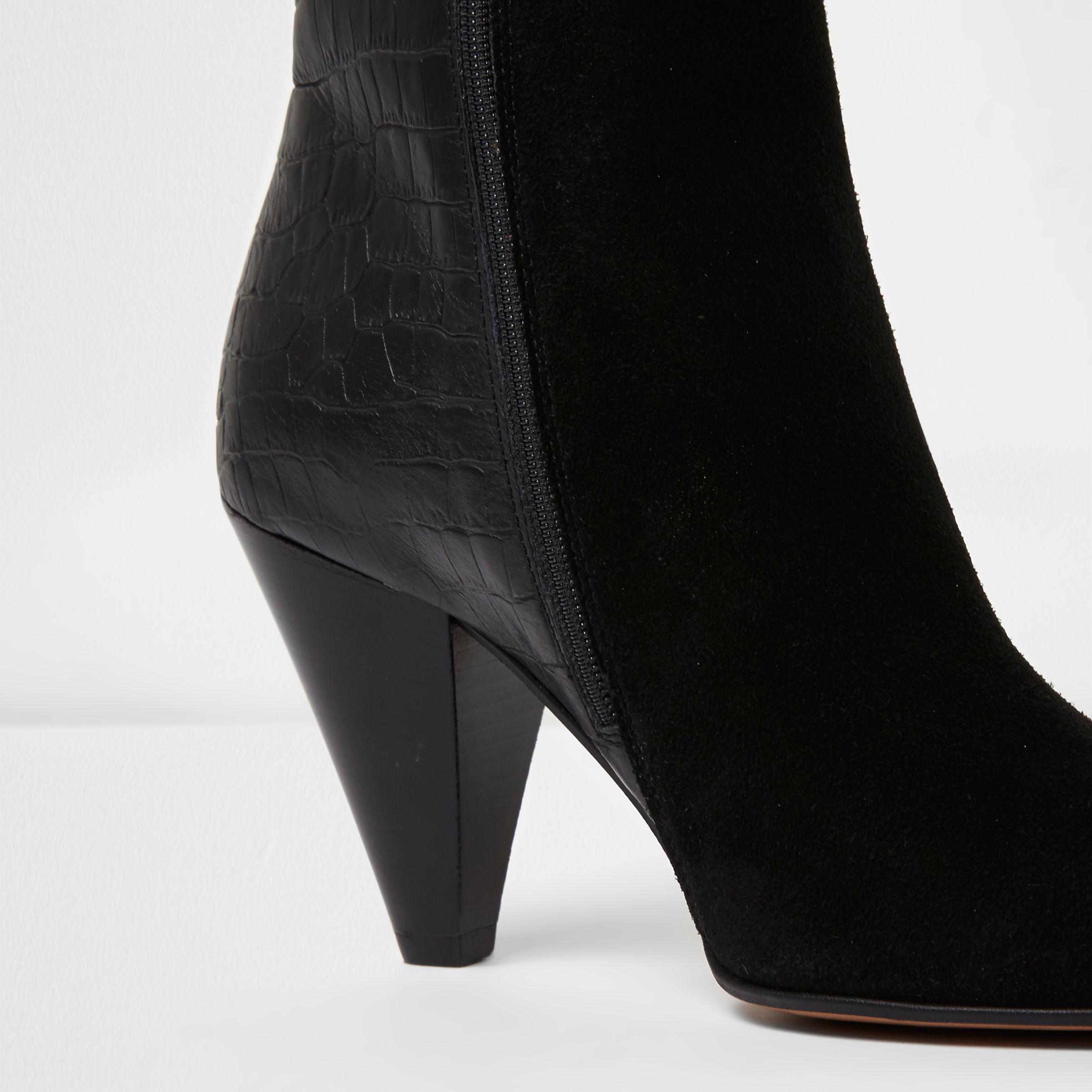 river island black croc boots