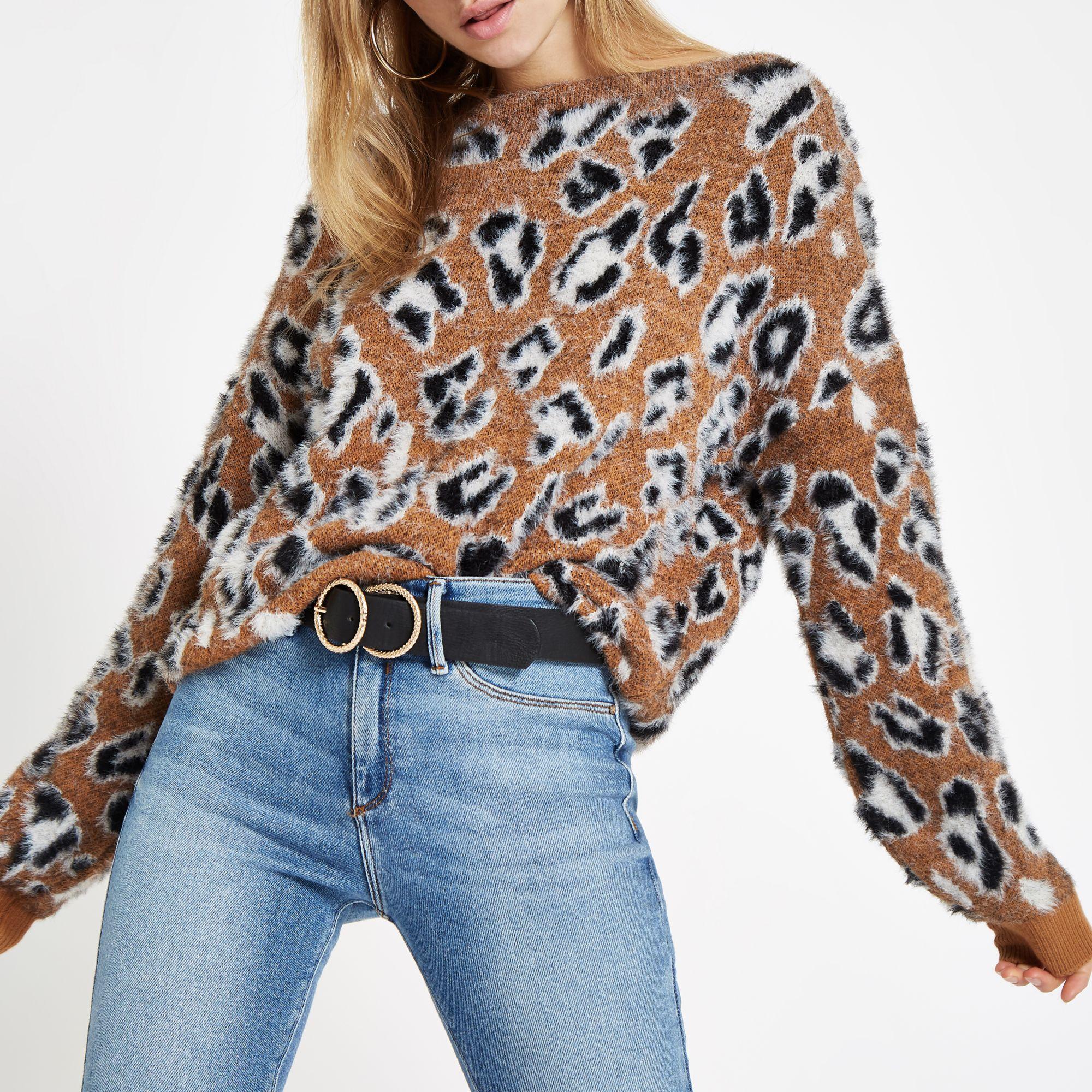 River island leopard print jumper Clearance