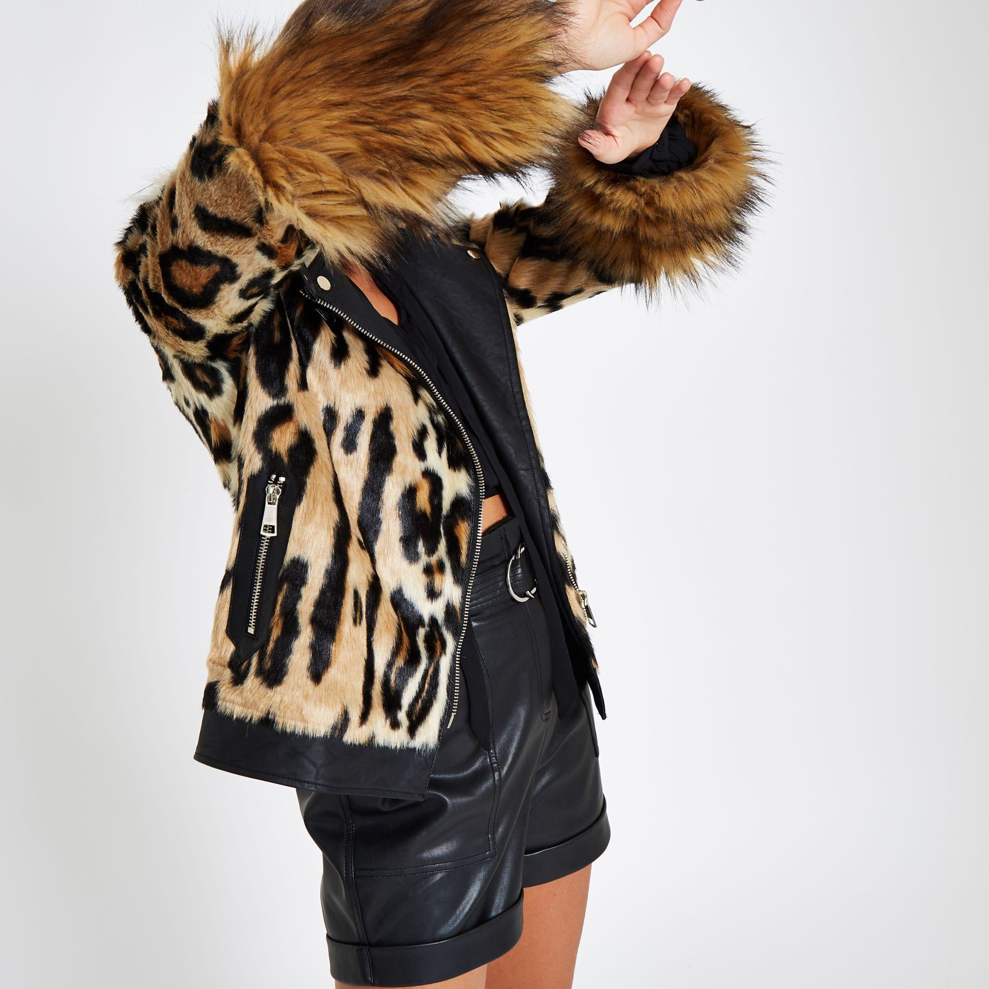 leopard aviator jacket