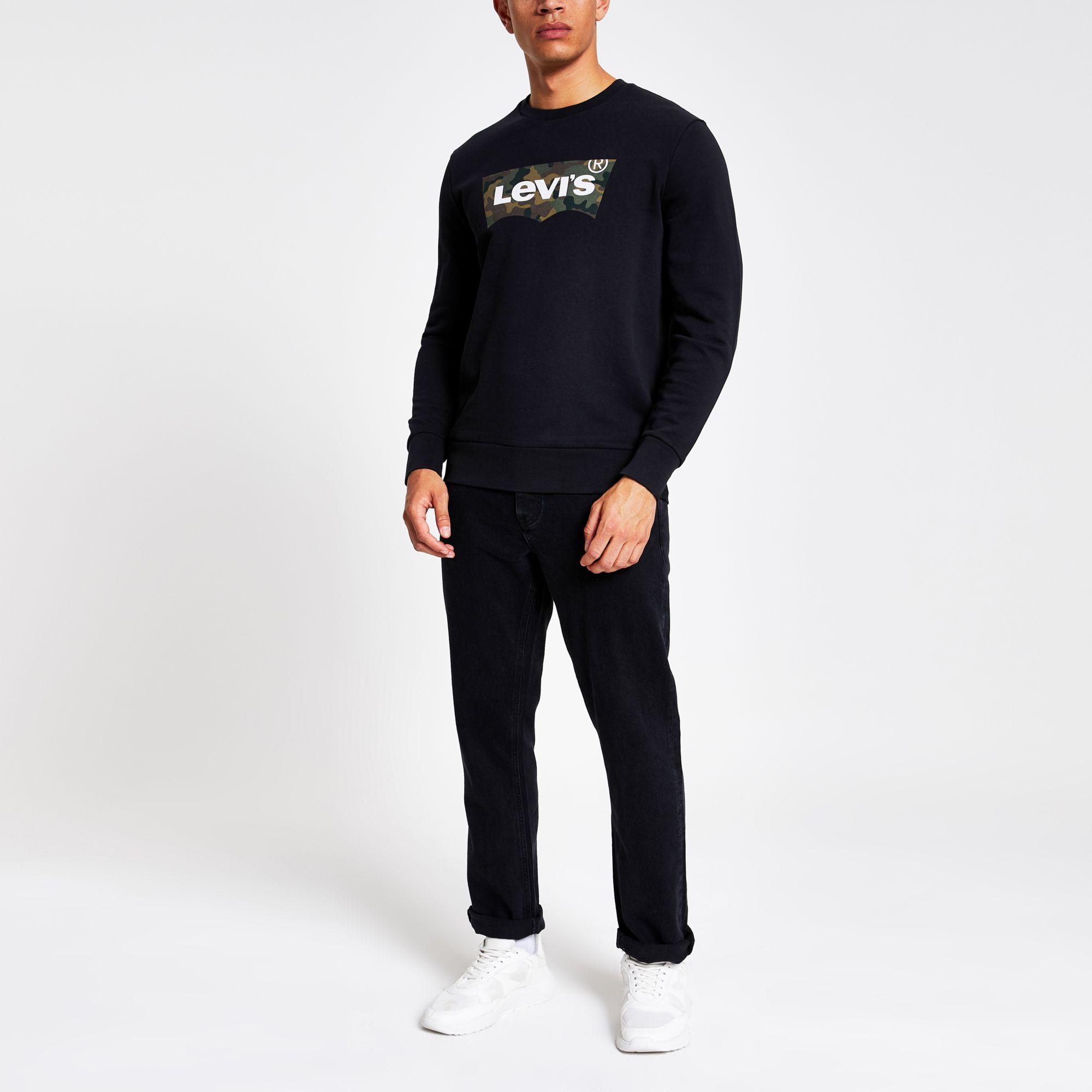 Black Camo Print Logo Sweatshirt 