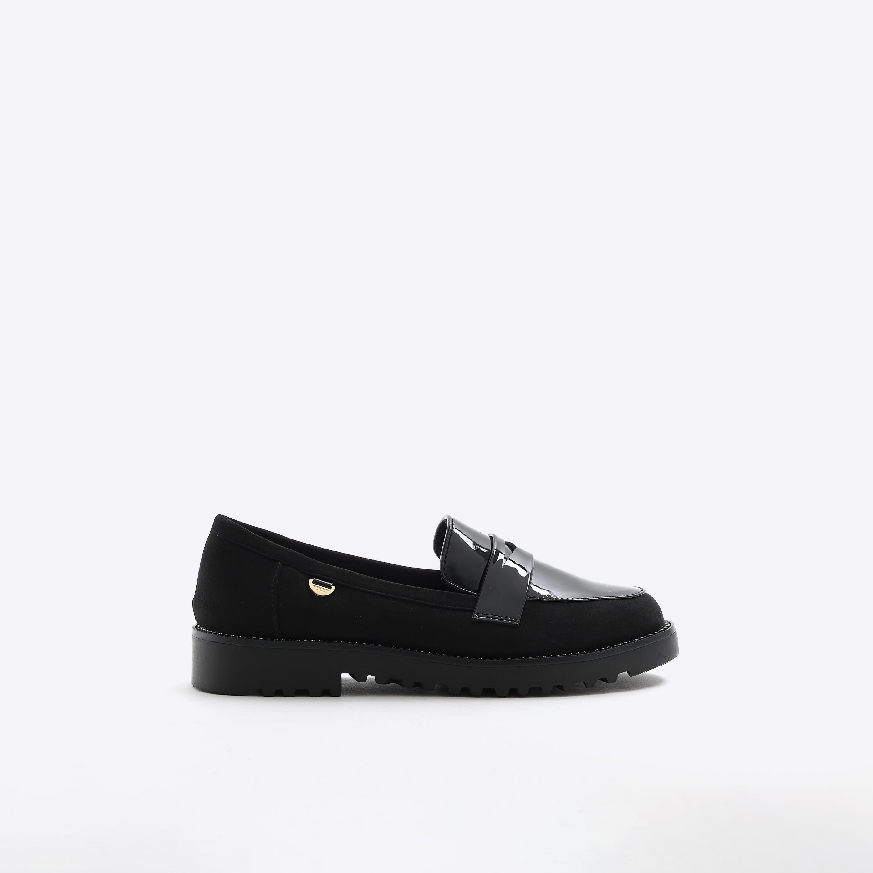 River Island Black Diamante Detail Loafers Lyst UK