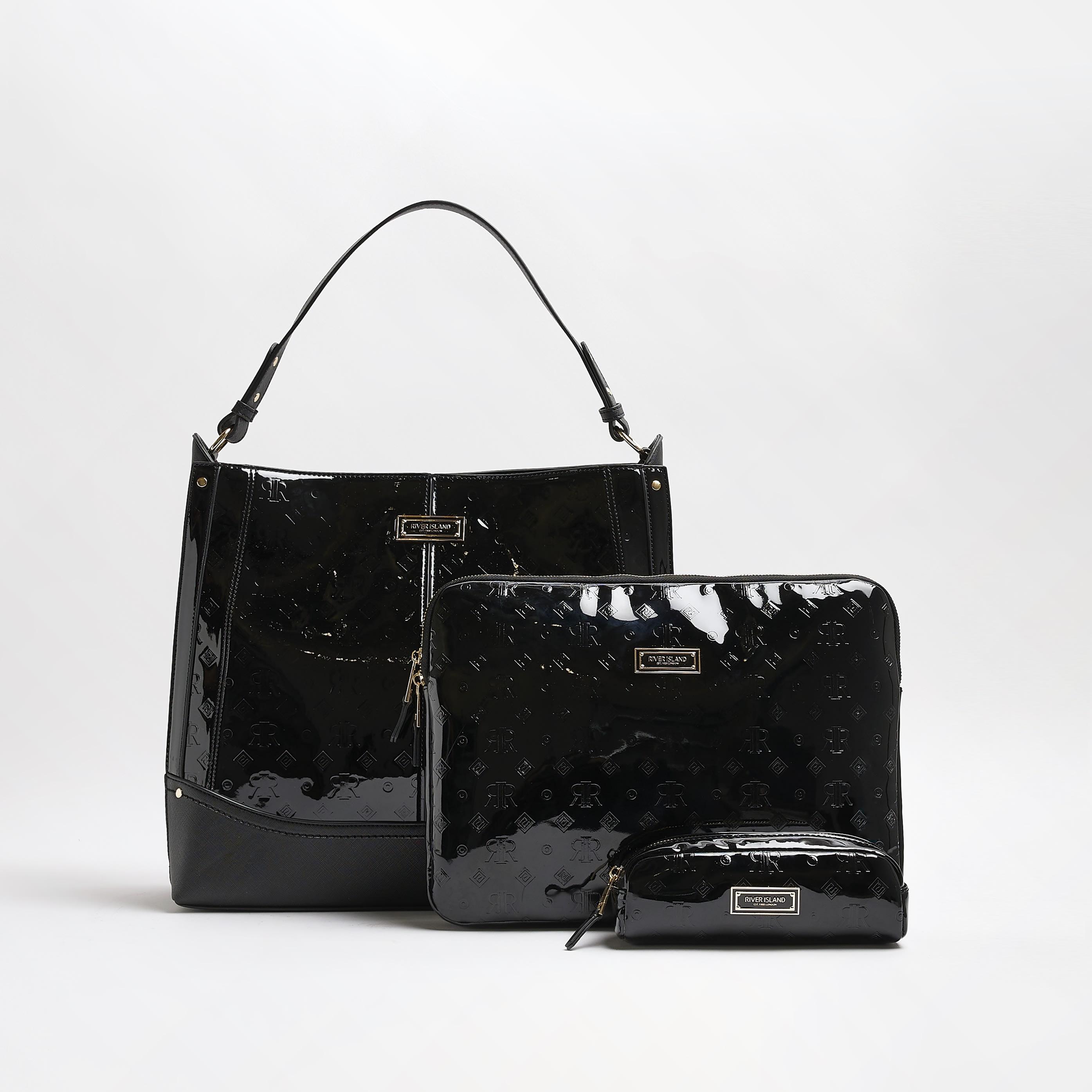 River Island Black Embossed Tote Bag Bundle Lyst UK