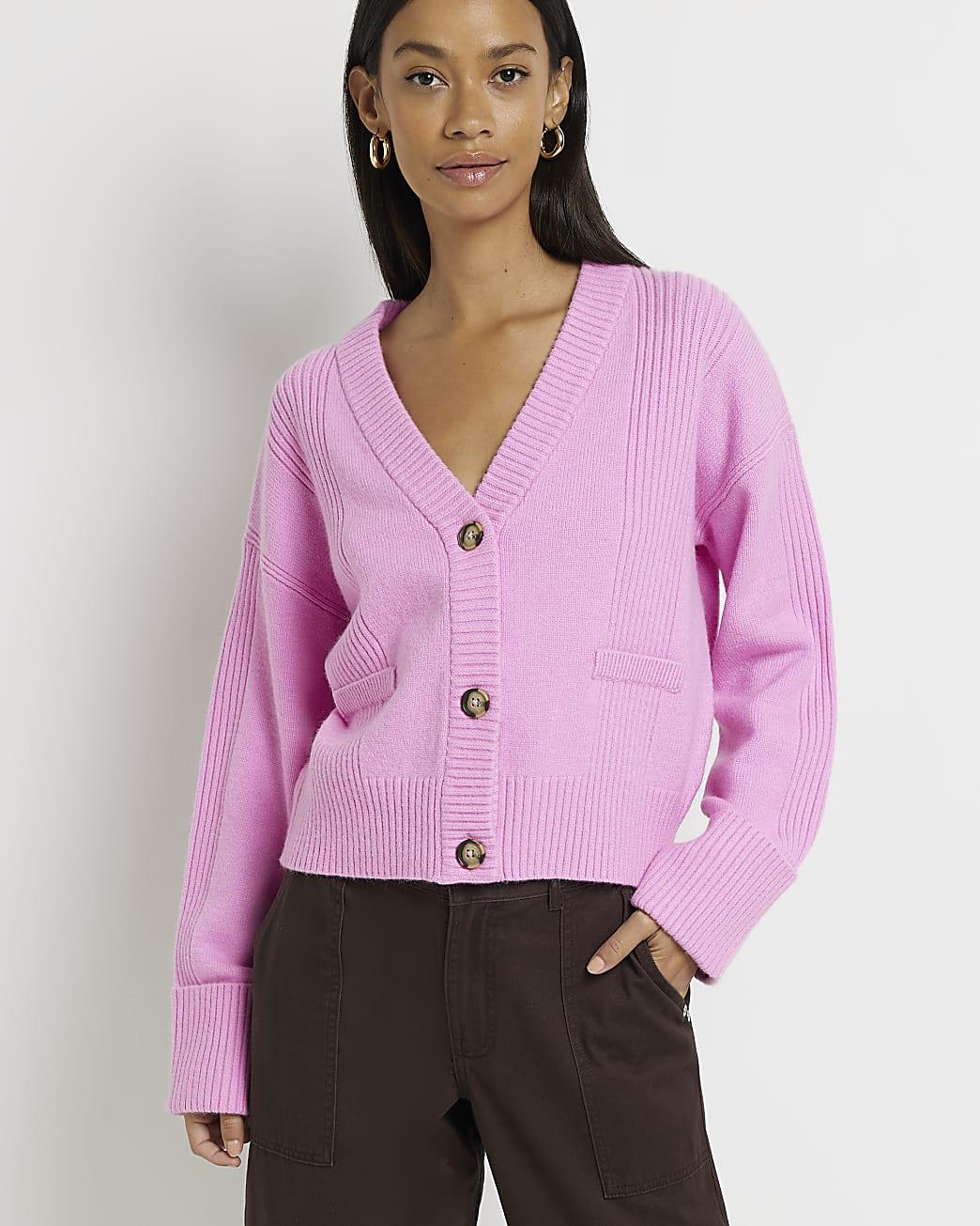 River Island Rib Long Sleeve Cardigan 