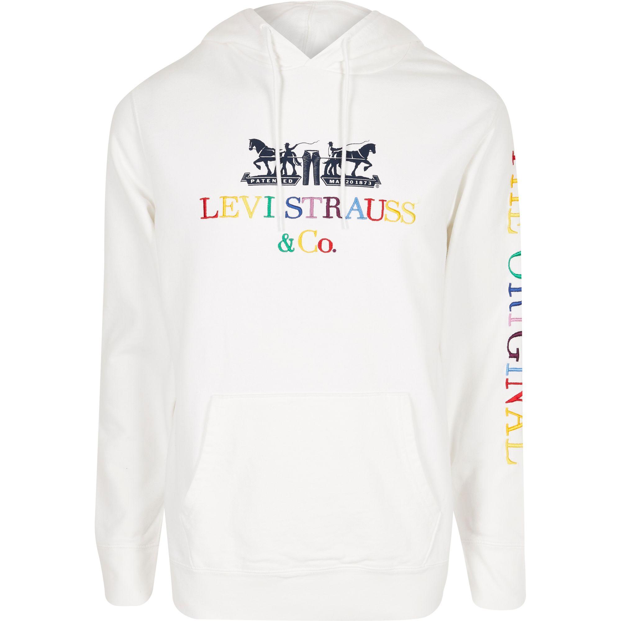 Levi's Cotton Levis 2 Horse Logo Overhead Hoodie in White for Men - Lyst