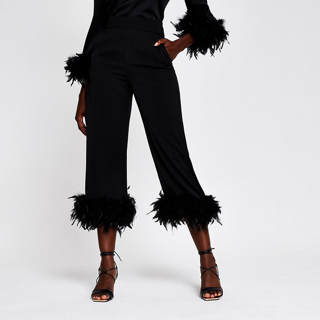 River Island Satin Feather Hem Pyjama 