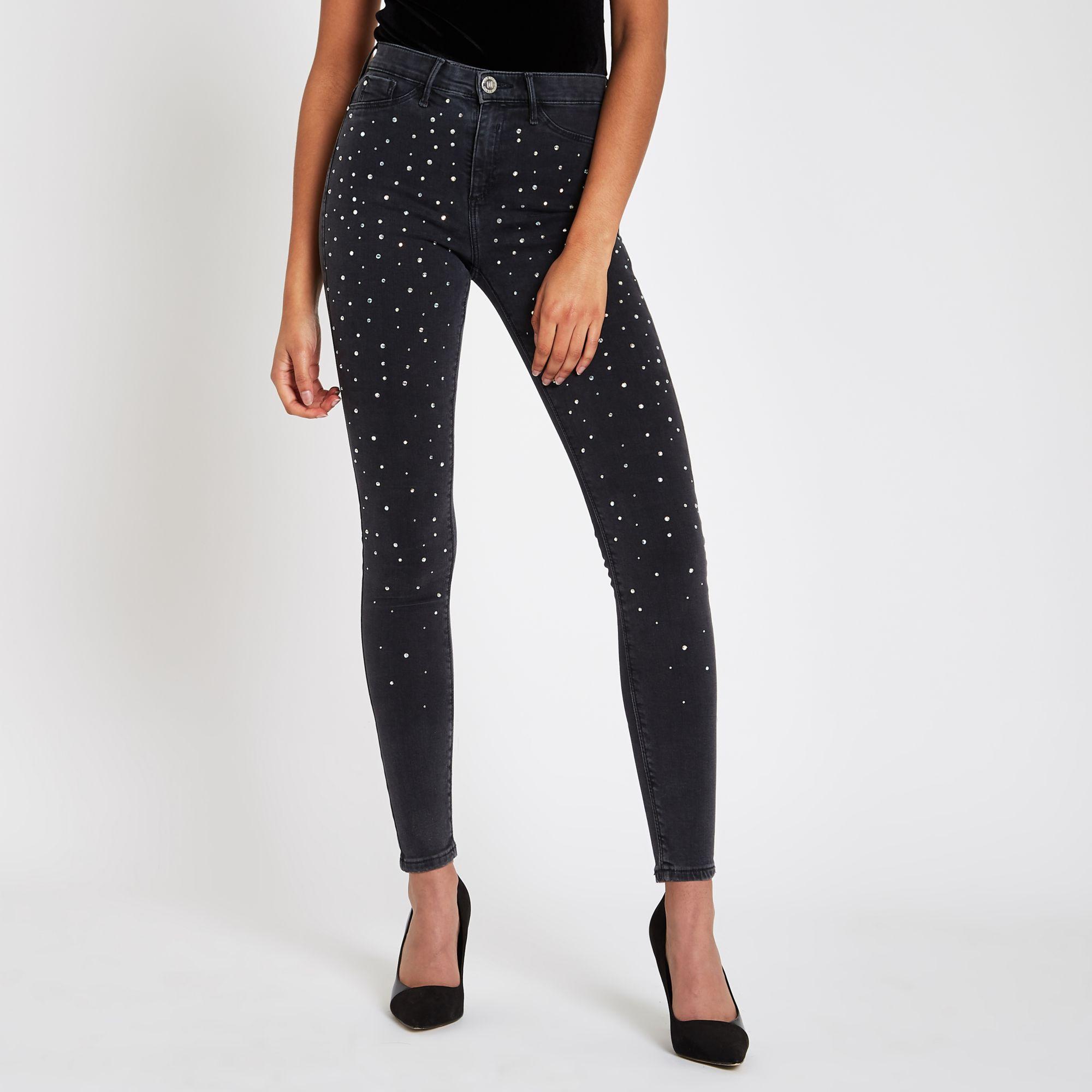 River Island Denim Molly Diamante 