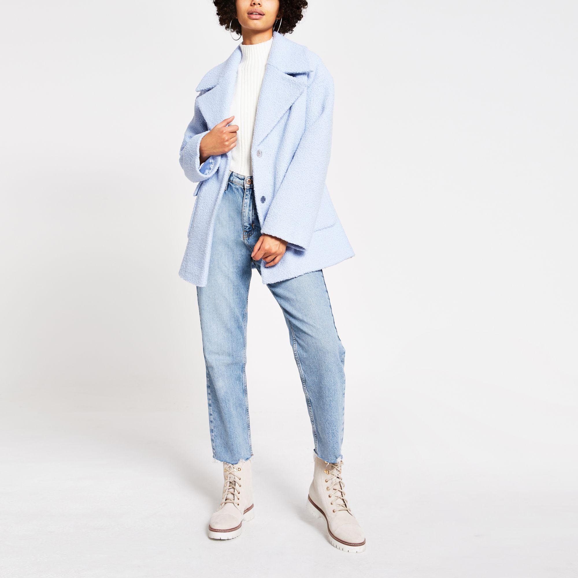 light blue swing coat