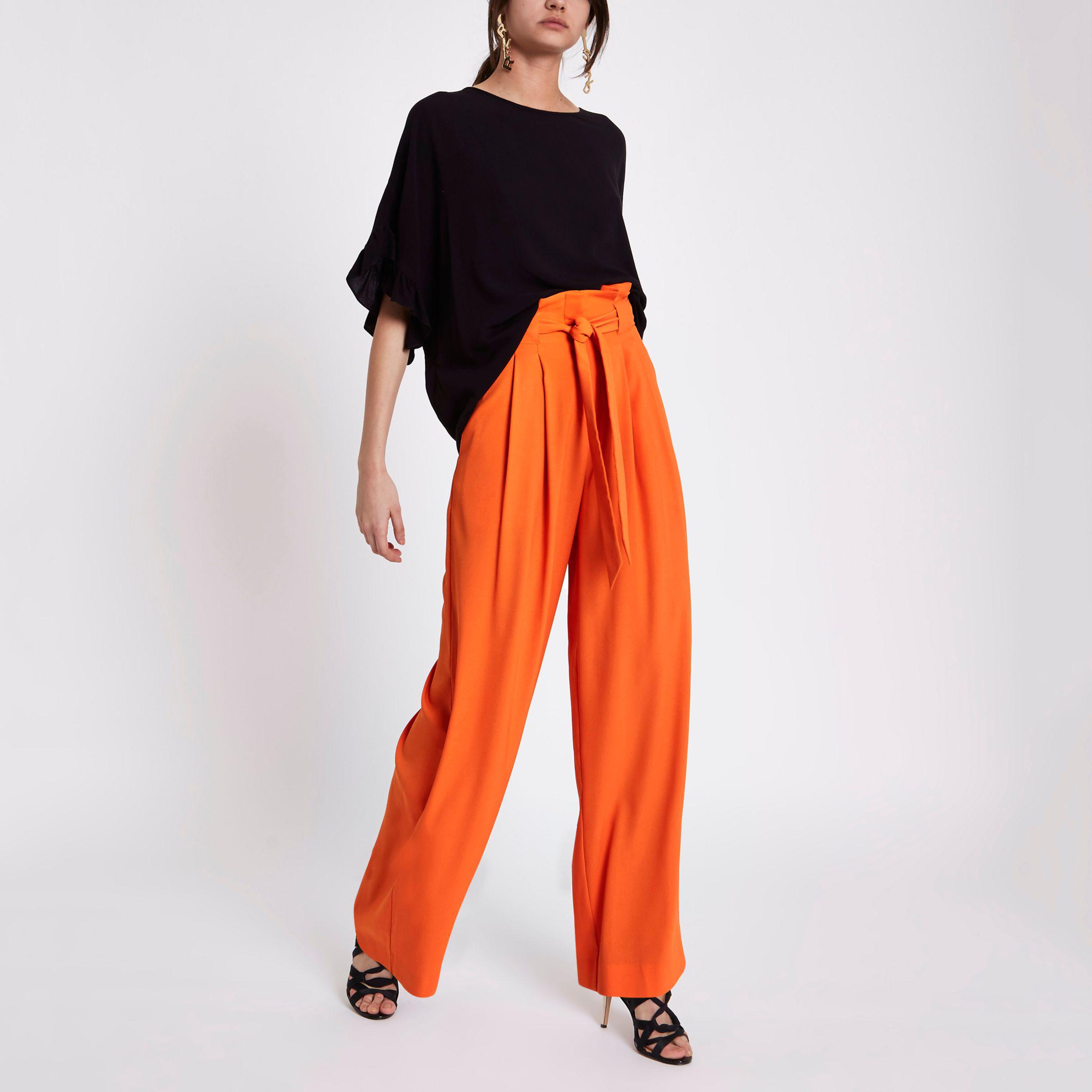 River Island Synthetic Orange Paperbag 