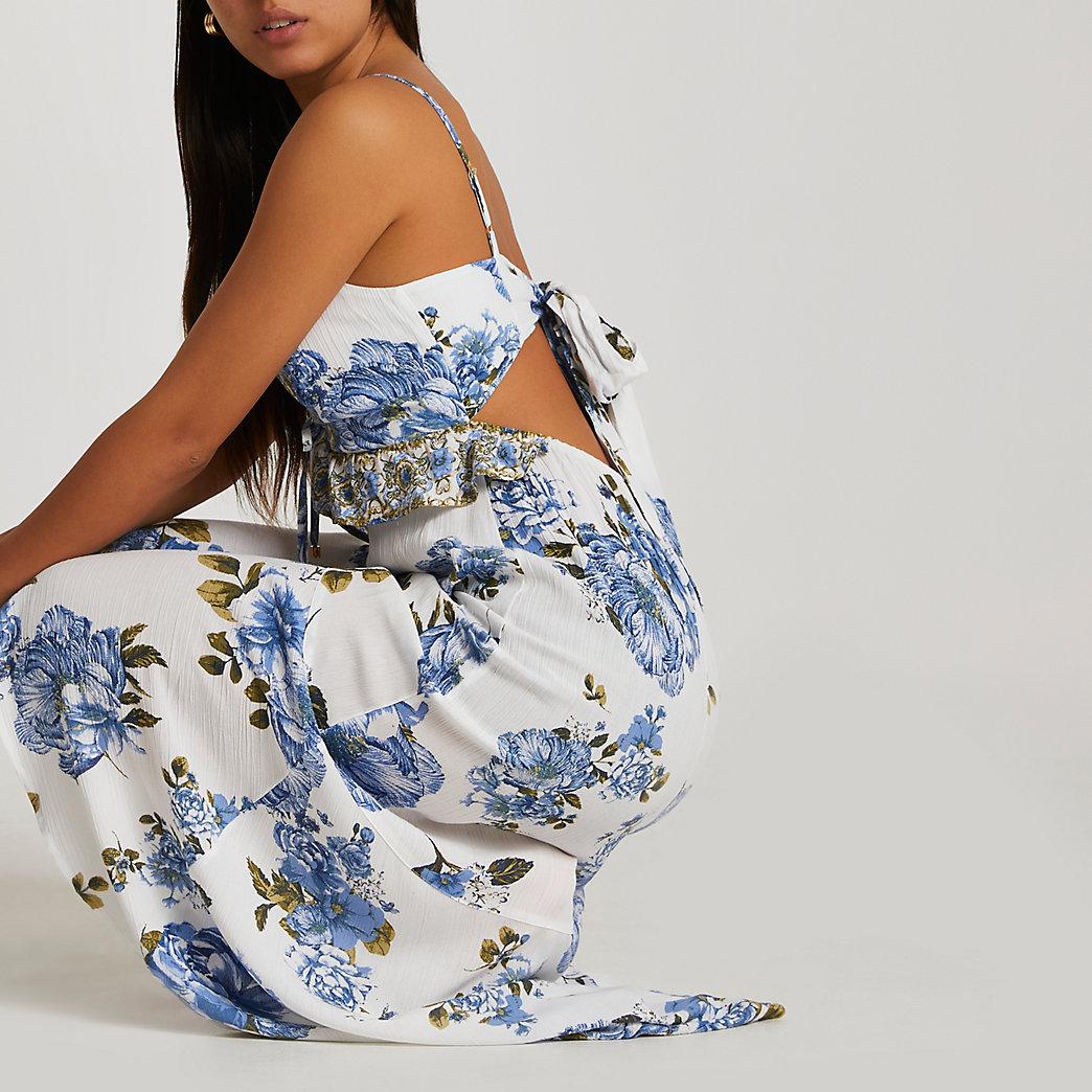 River Island Floral Plunge Beach Dress 