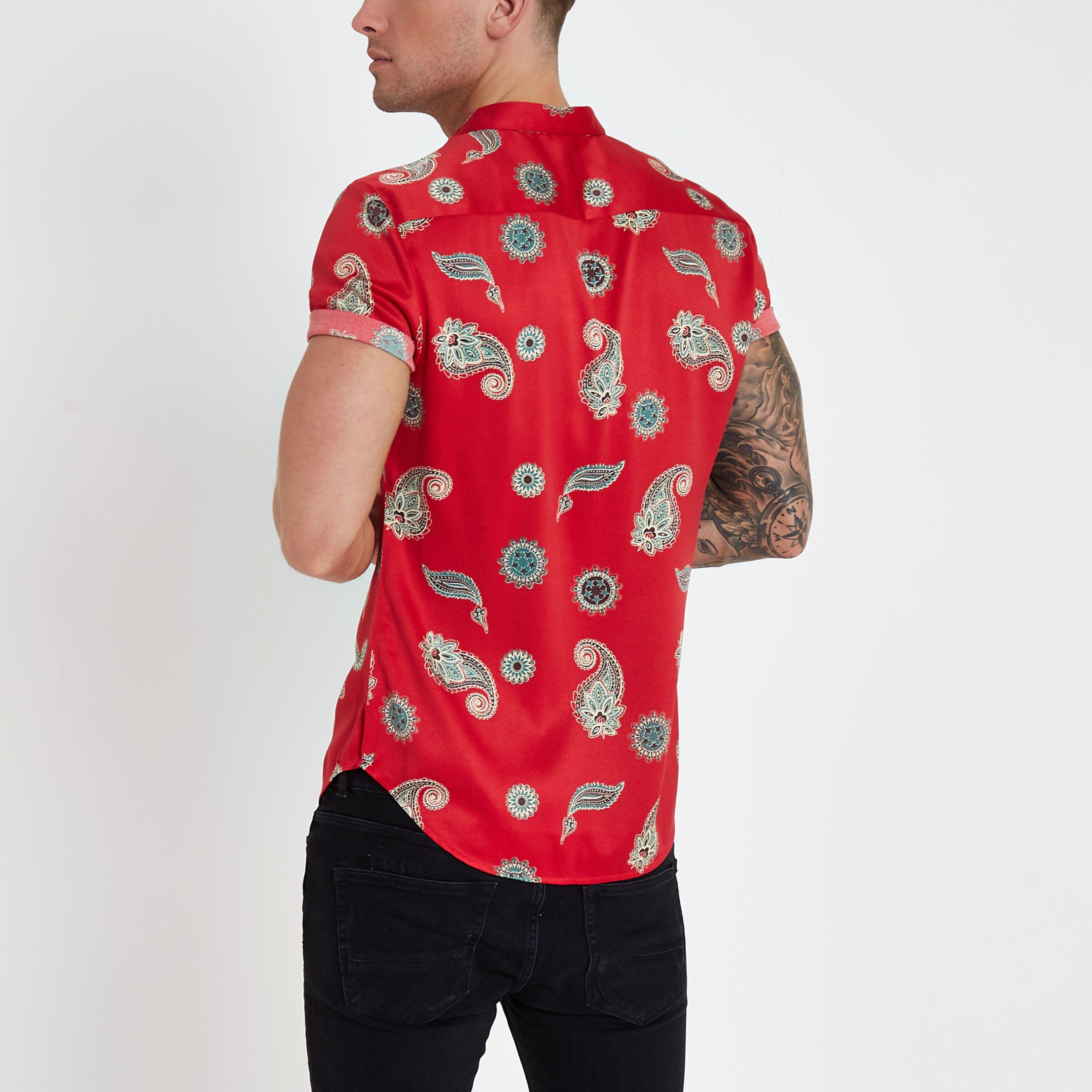 paisley short sleeve shirt mens