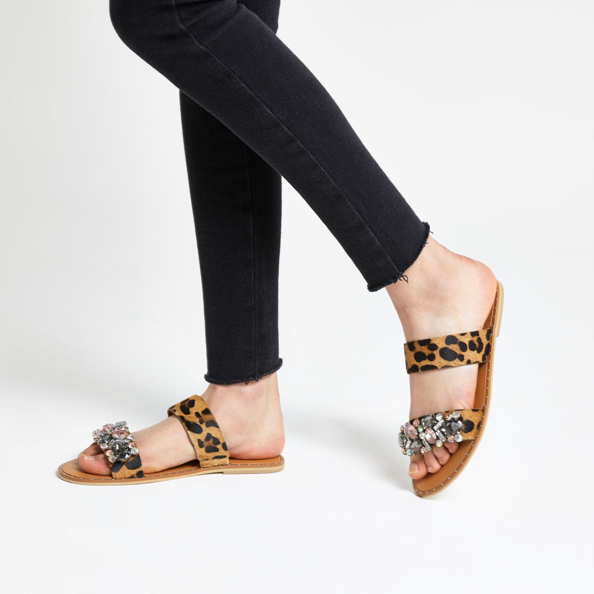 leopard print mule flats