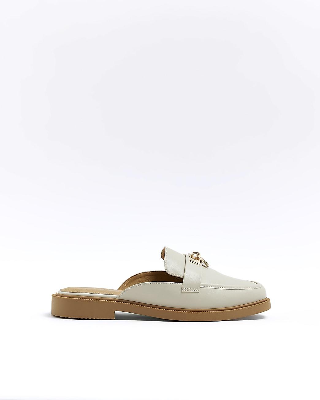 River Island Backless Loafers in White Lyst