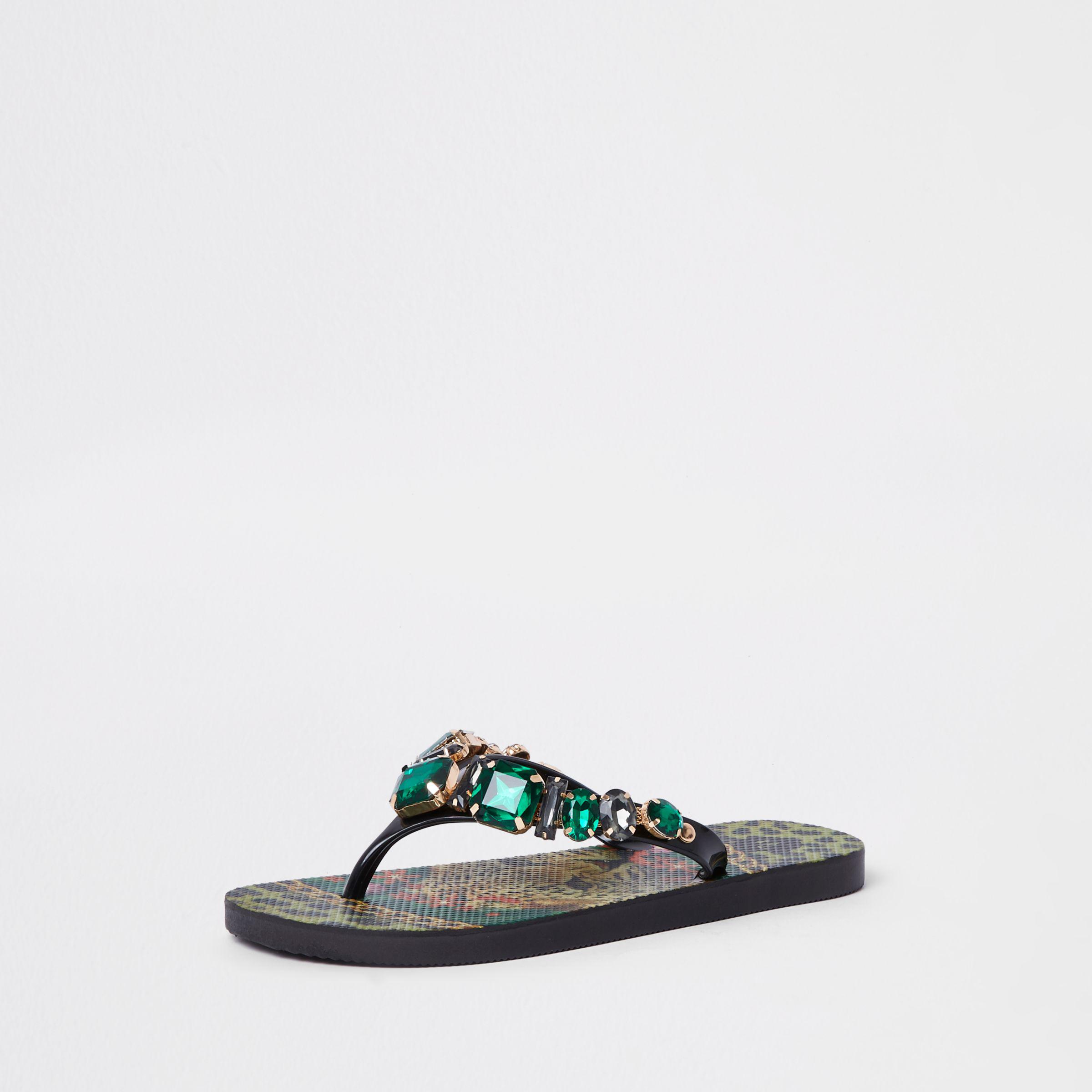 embellished flip flops
