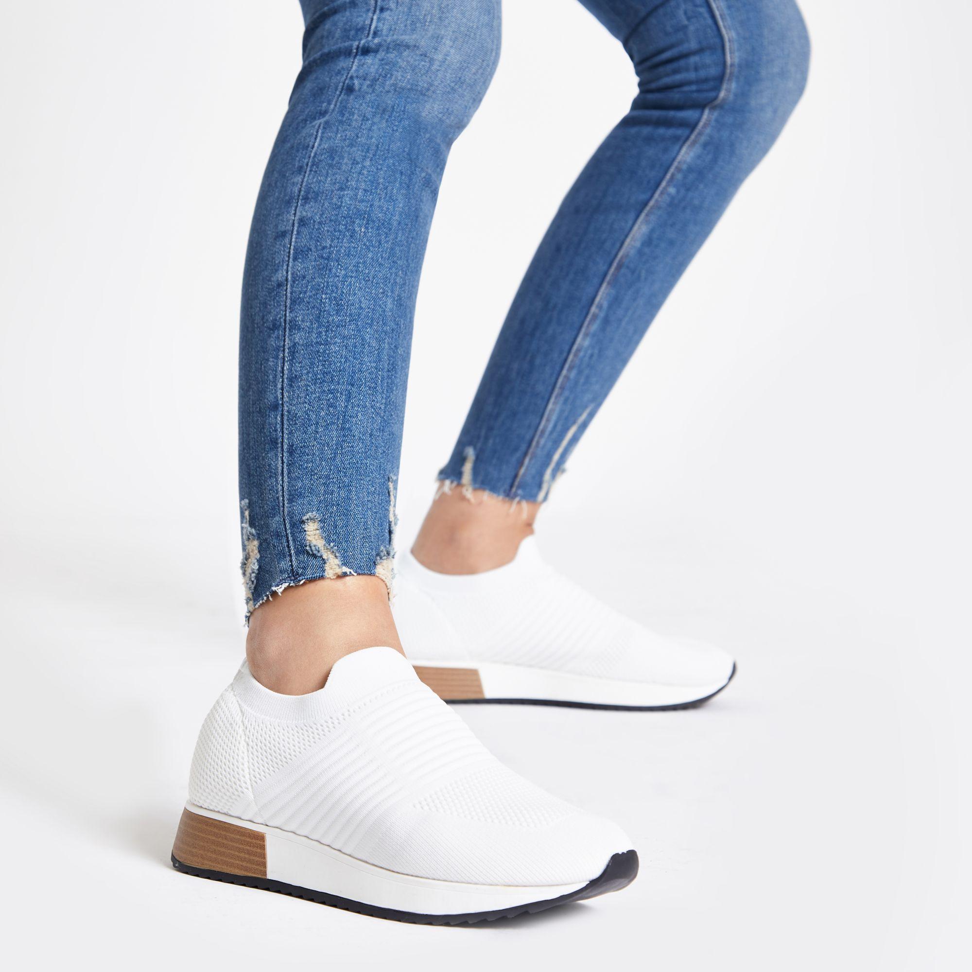 river island white trainers womens
