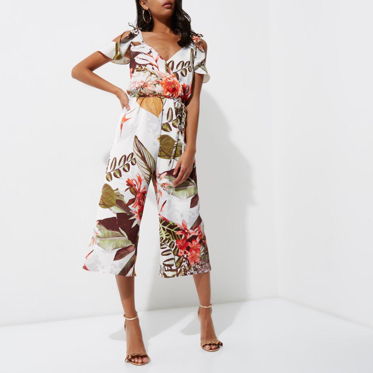 cold shoulder culotte jumpsuit