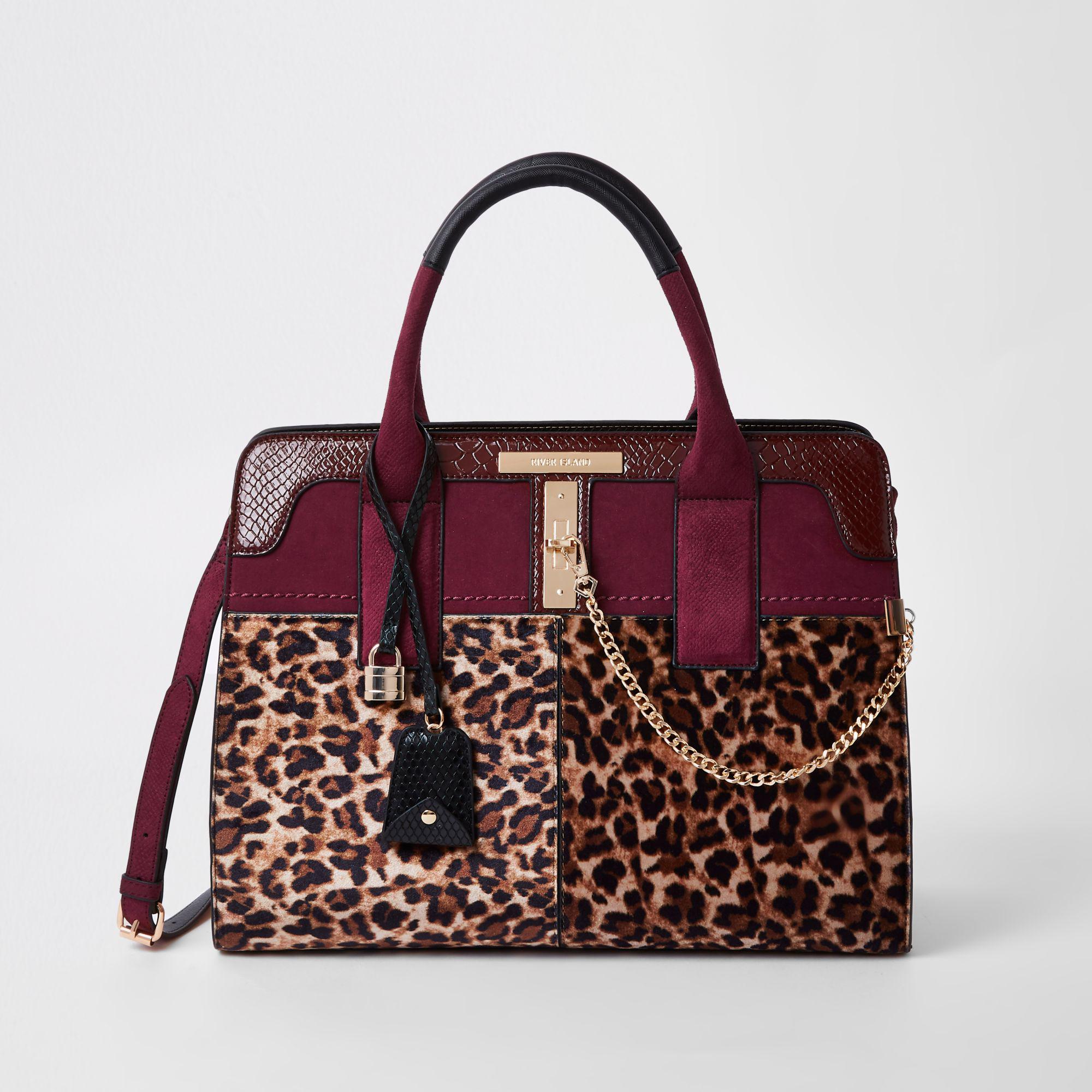 red leopard print purse