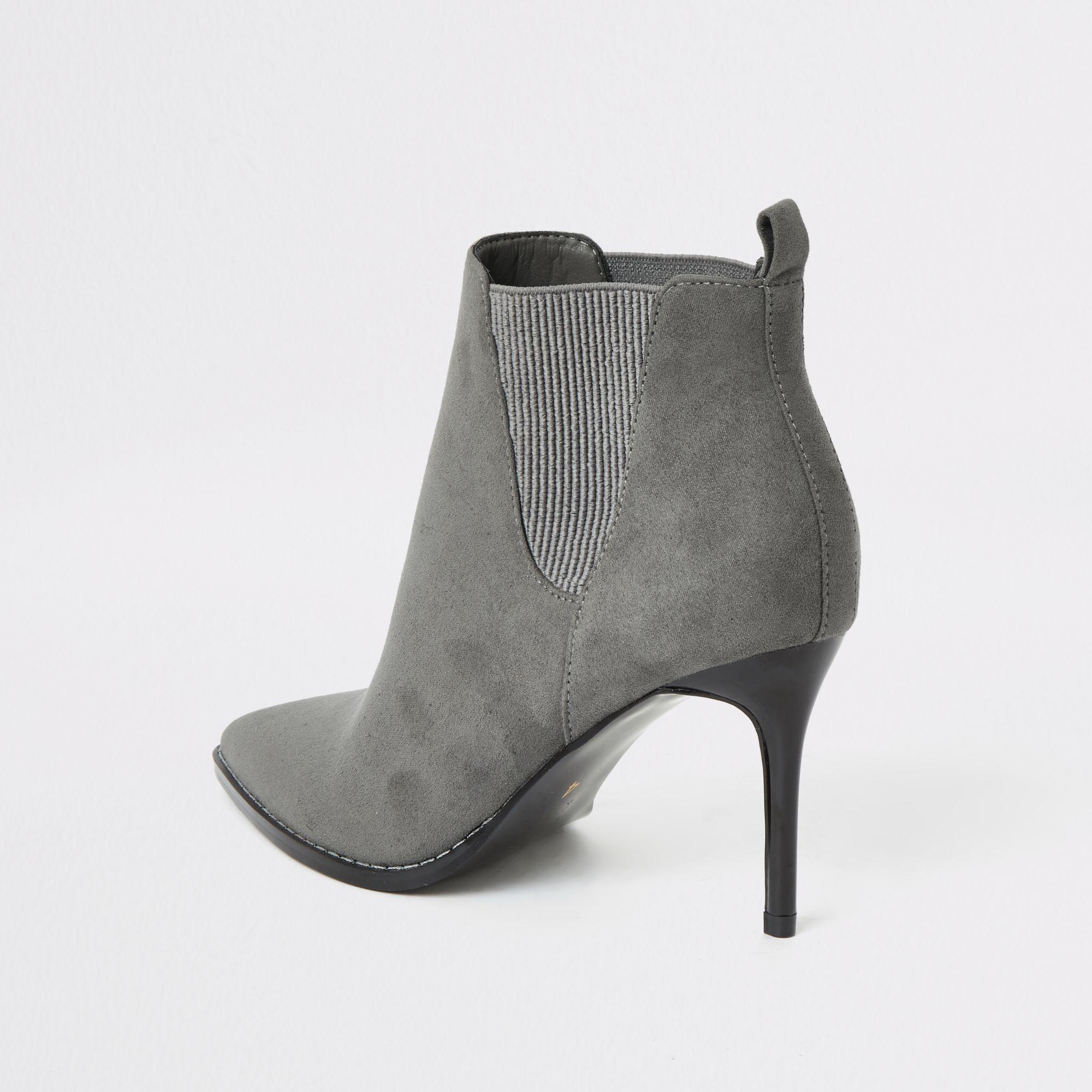 grey wide fit ankle boots