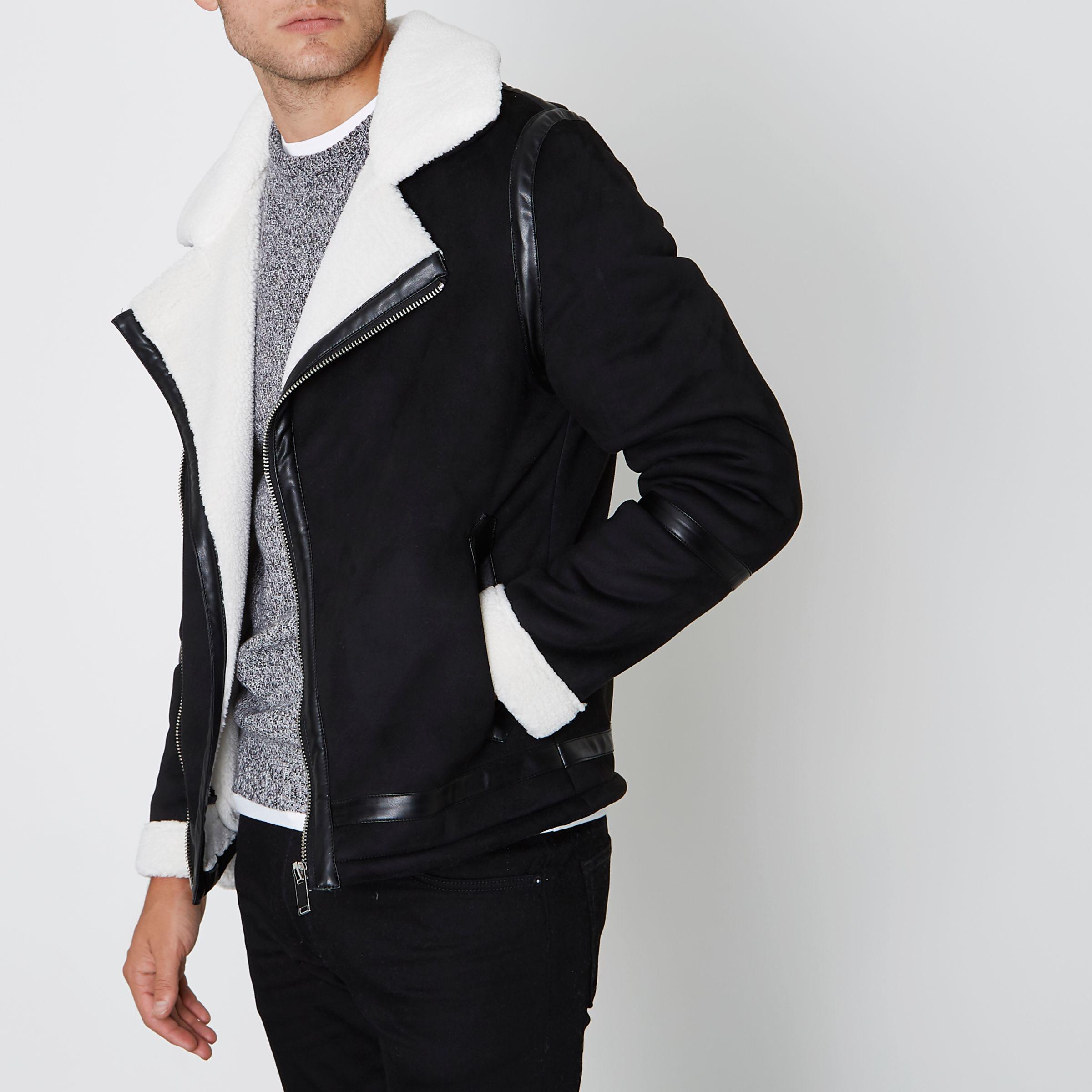 River island black suede jacket Clearance