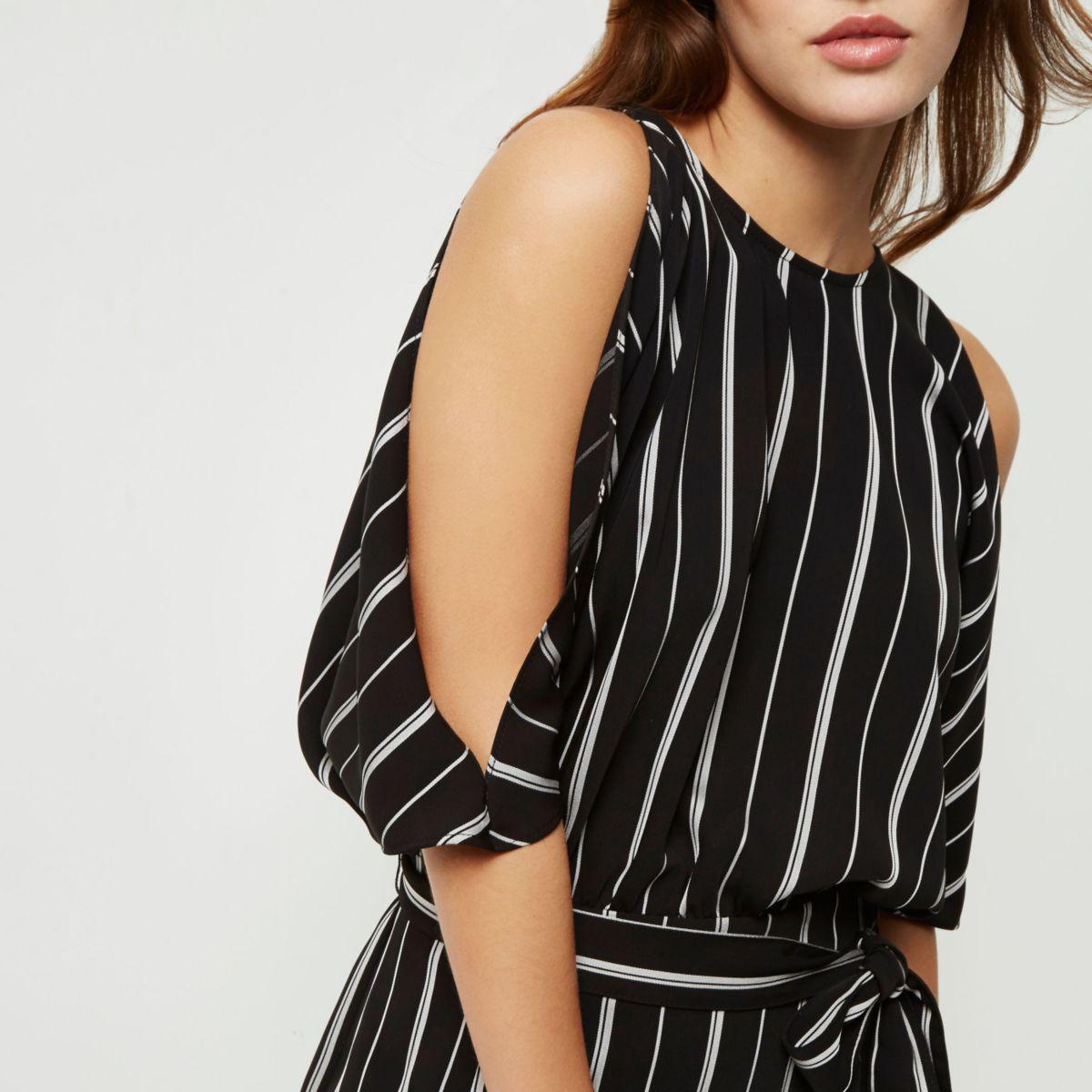 river island black and white playsuit