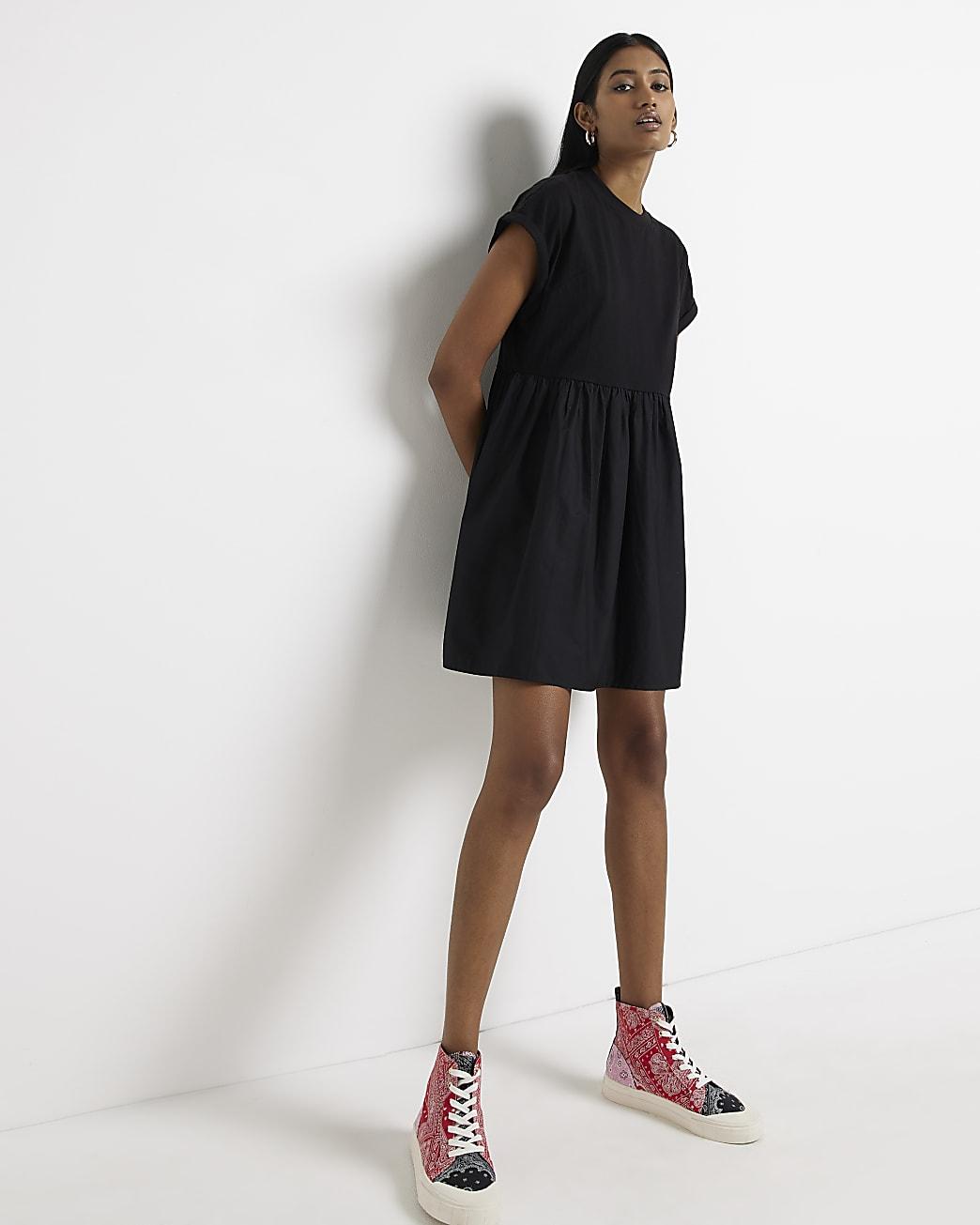River Island Black T-shirt Mini Dress 