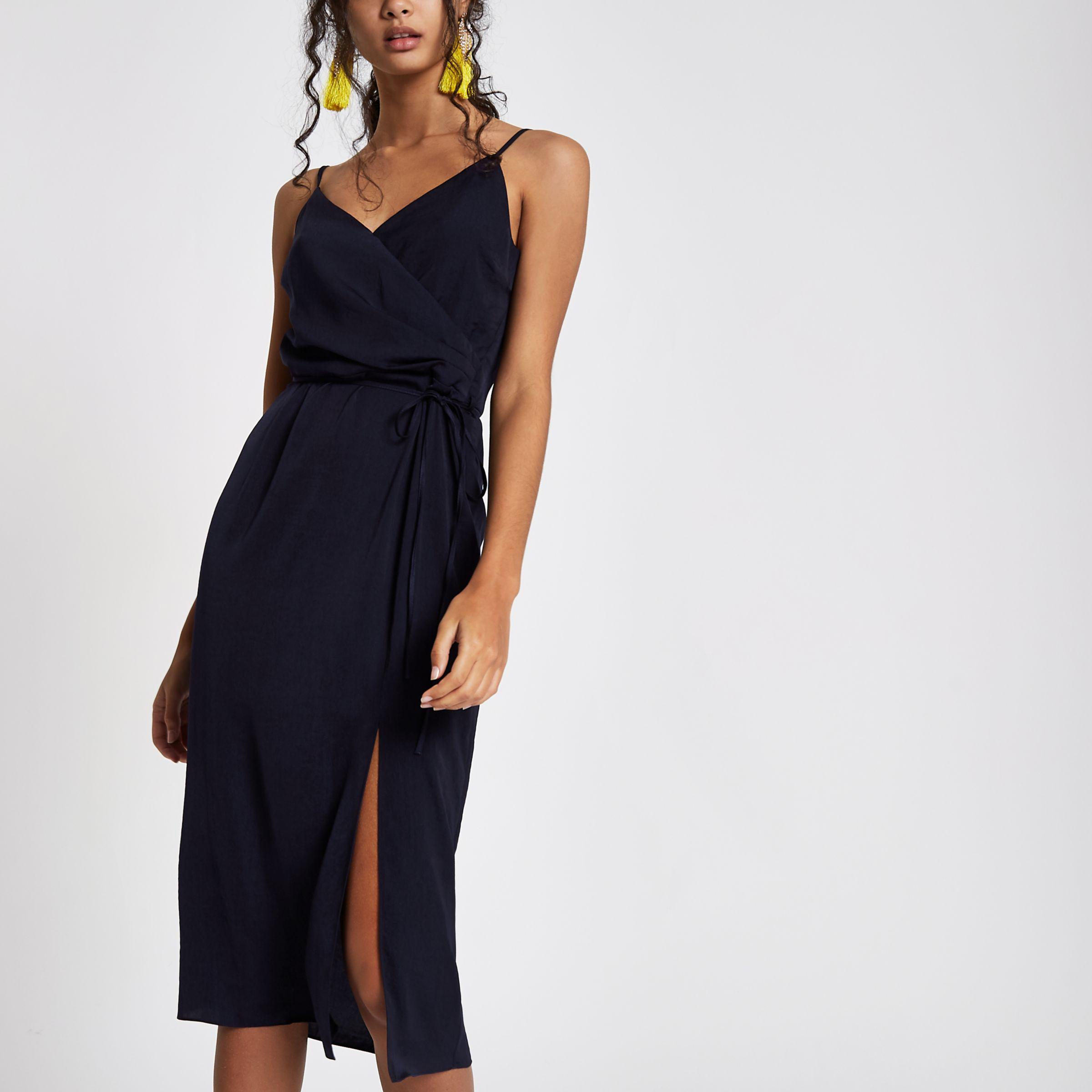 navy cami slip dress