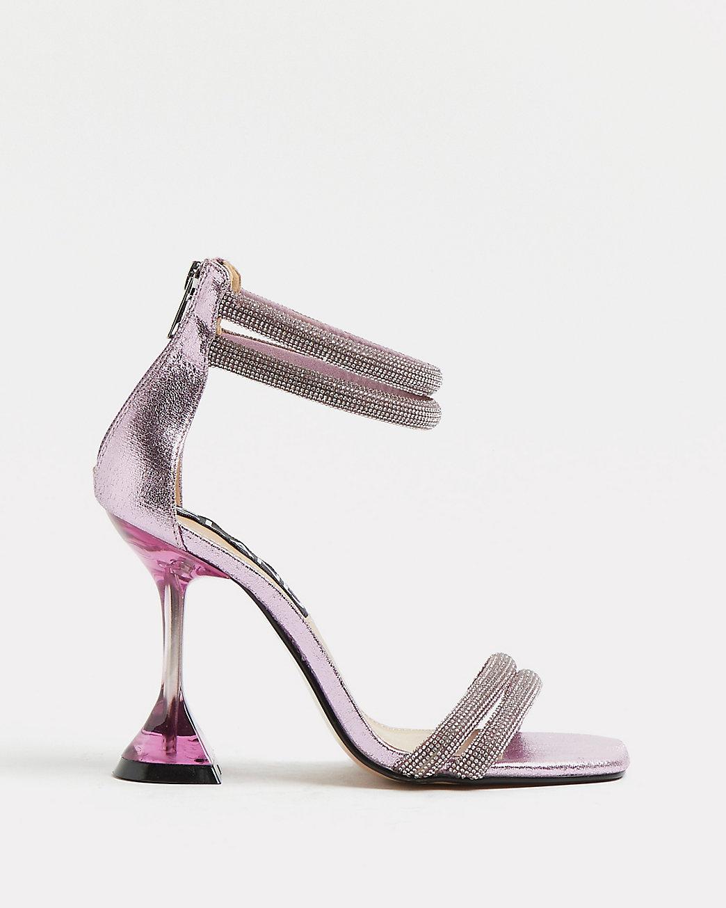 River Island Pink Embellished Perspex 