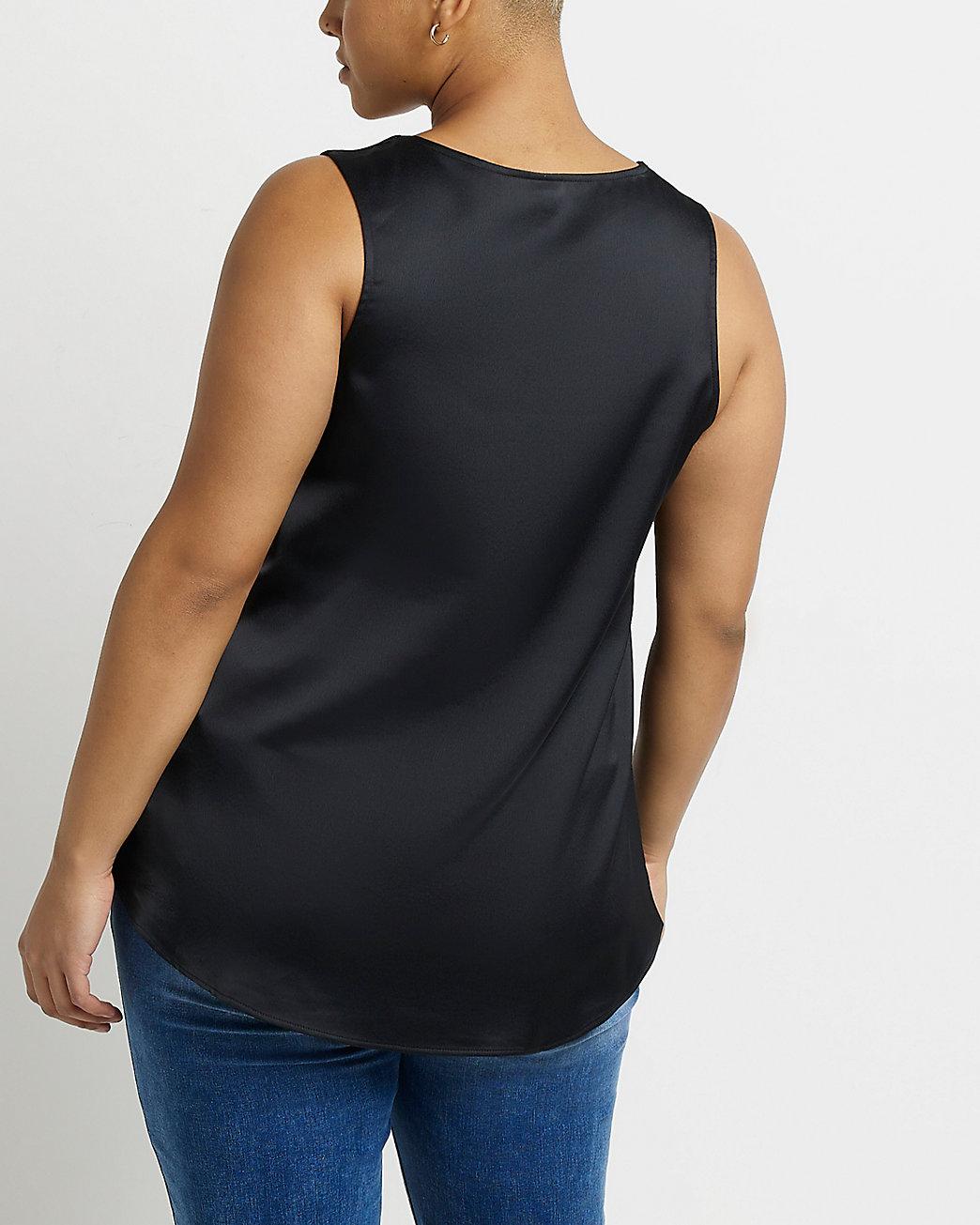 river island black sleeveless top