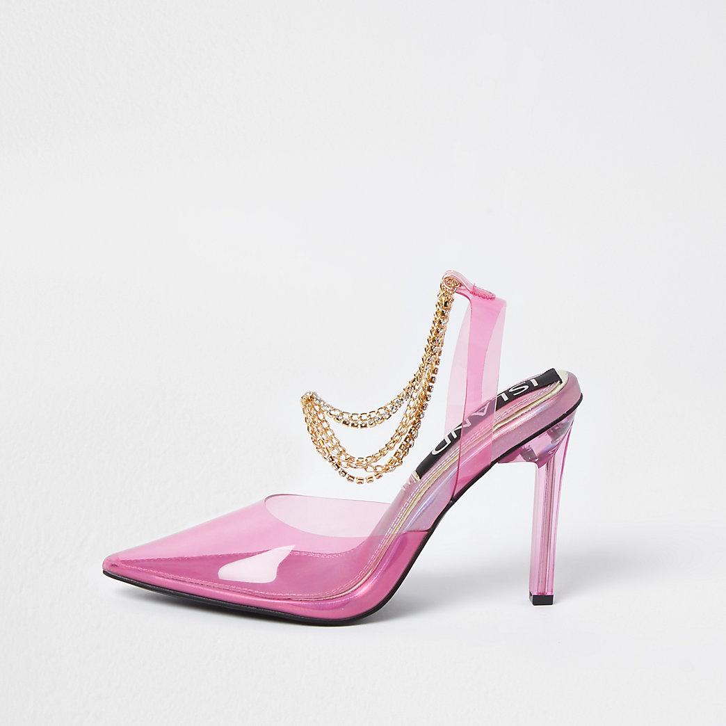 perspex heels pink