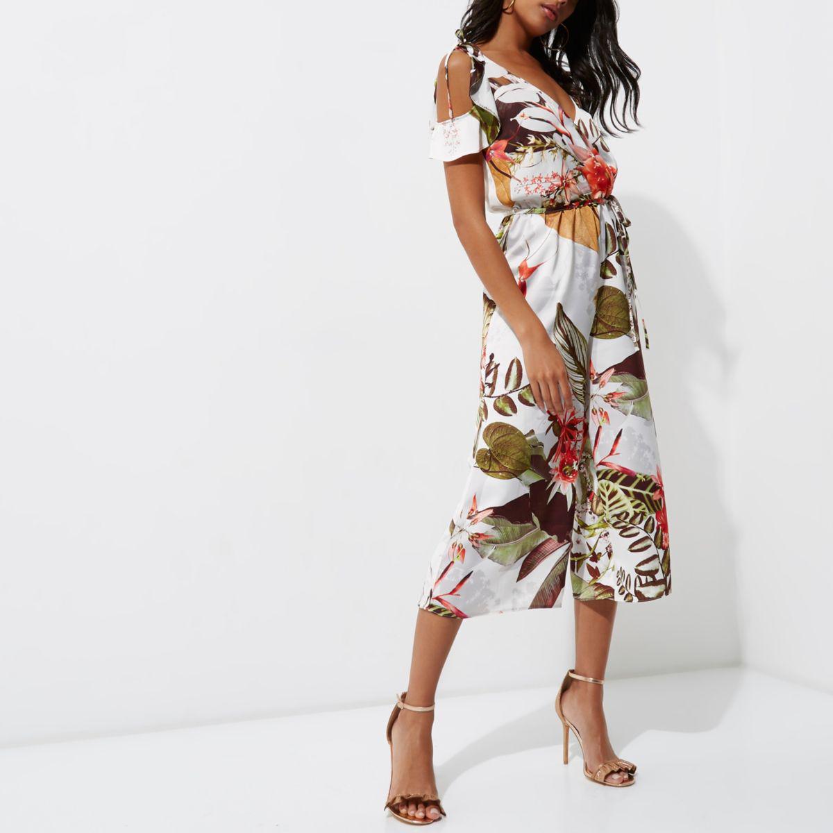 cold shoulder culotte jumpsuit