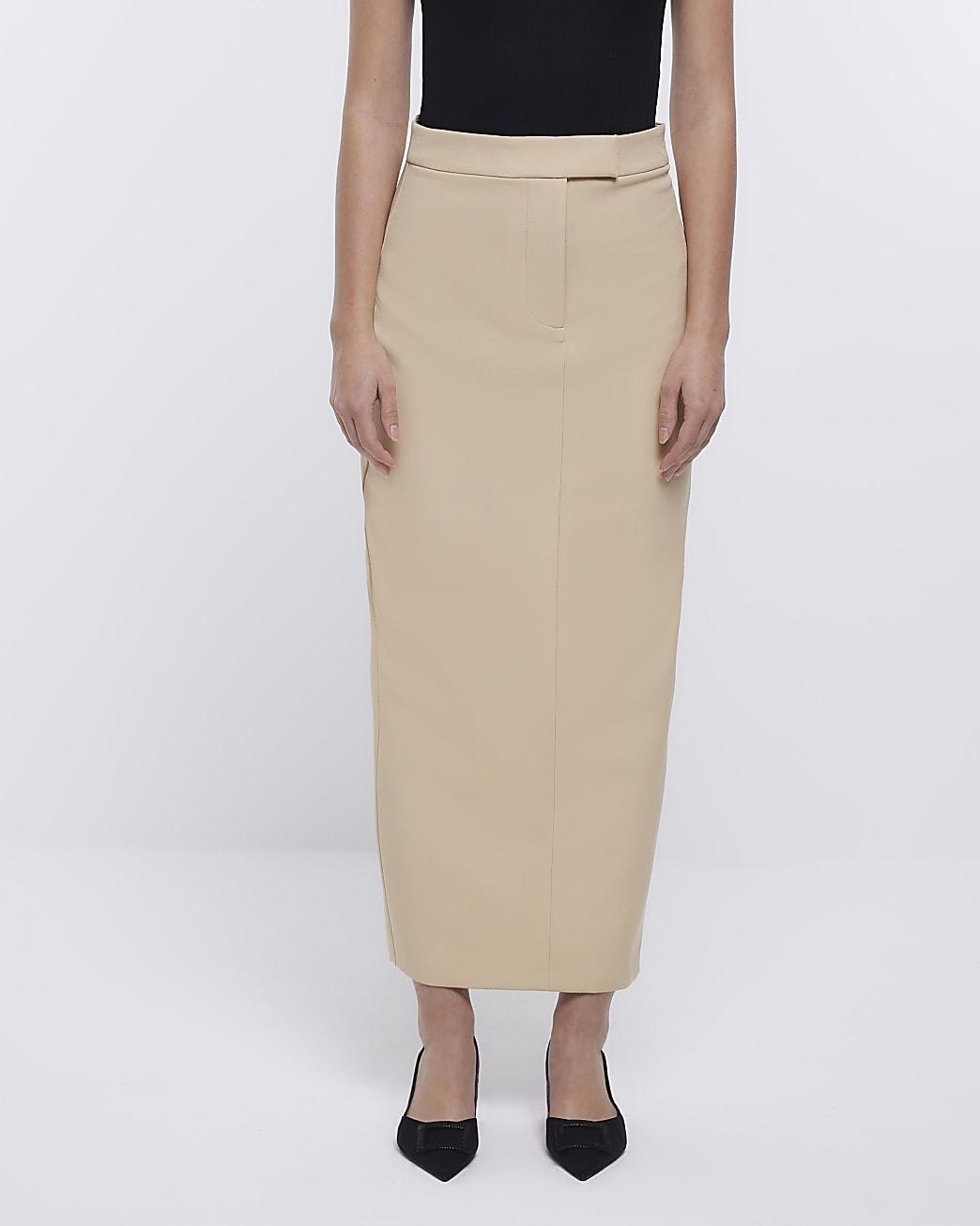 tailored maxi pencil skirt