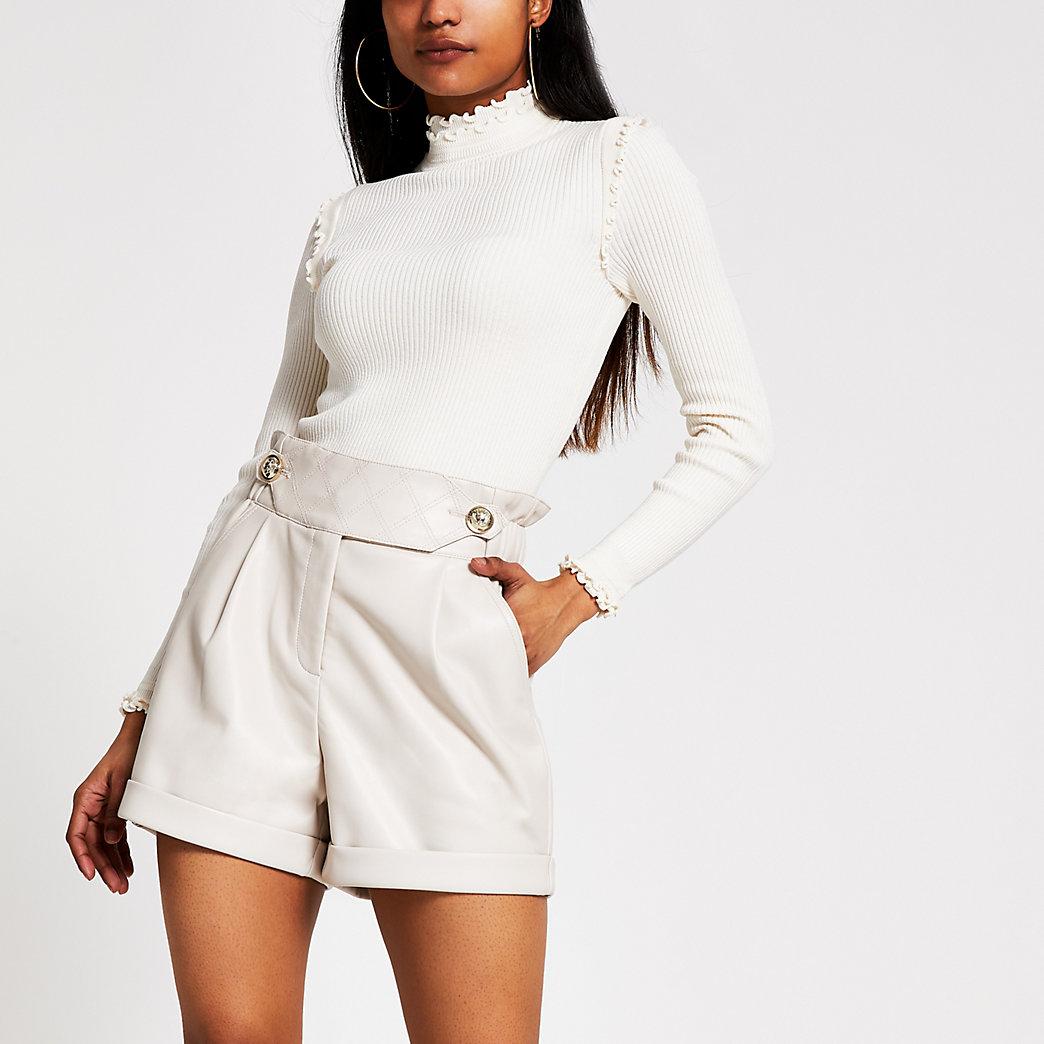 Faux Leather High Waist Shorts 